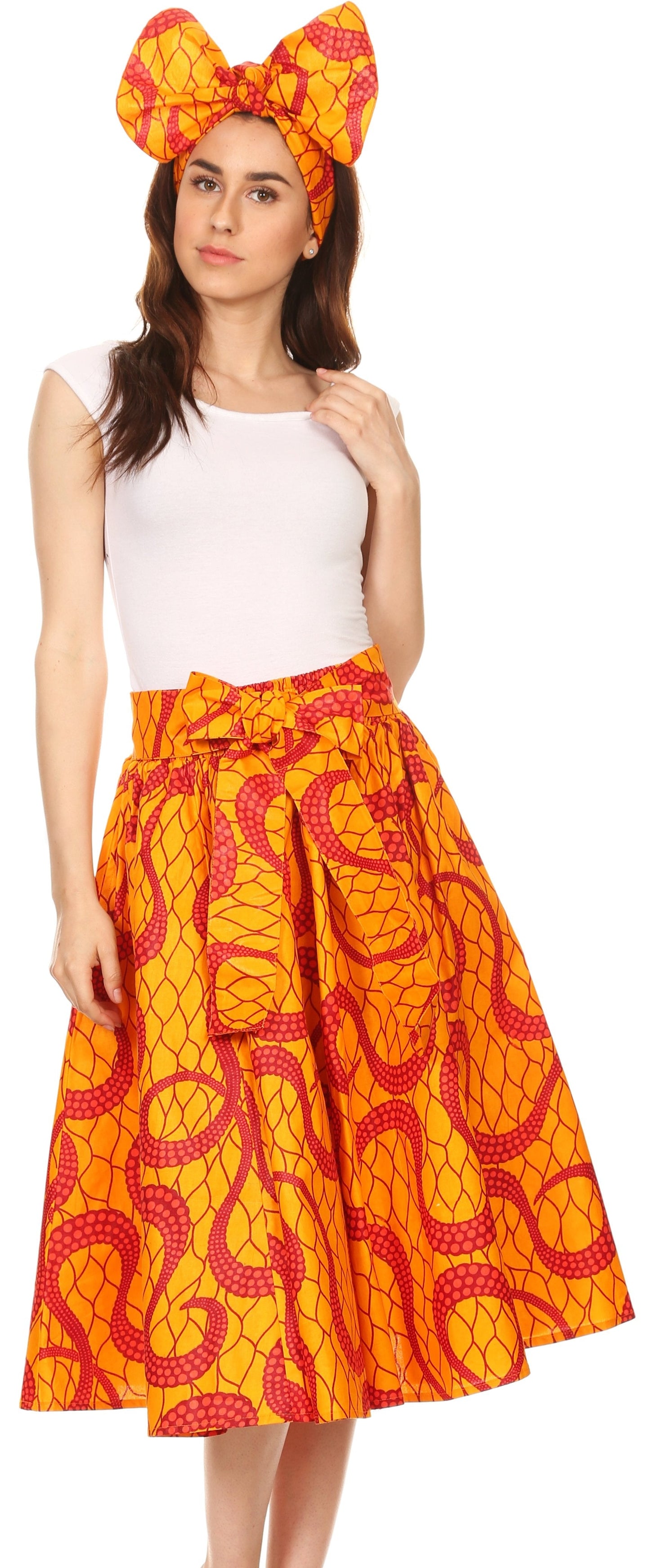 Sakkas African Dutch Ankara Wax Print Full Circle Skirt - Concordia Style Boutique