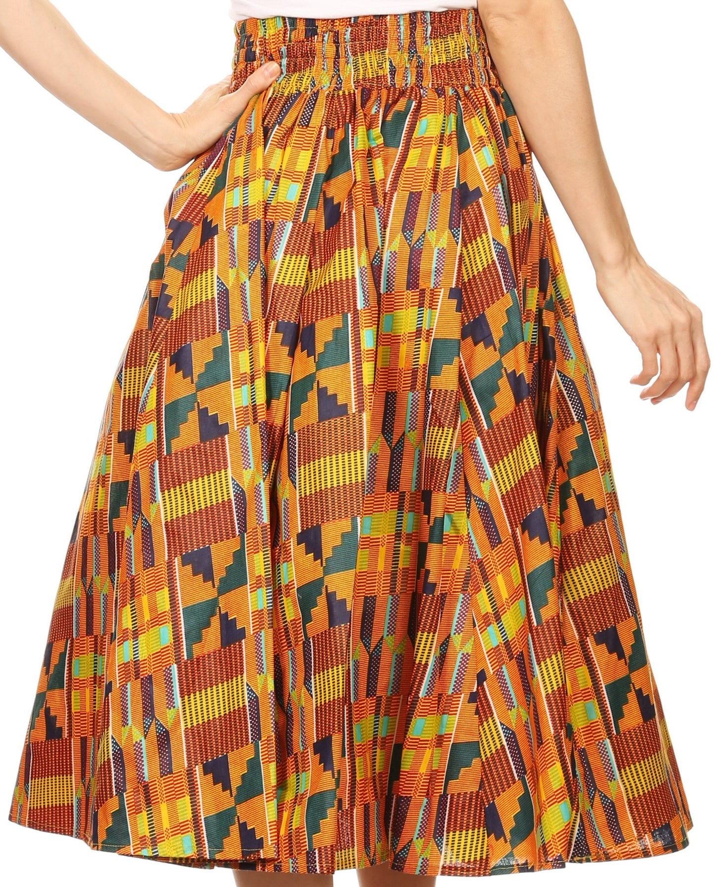 Sakkas African Dutch Ankara Wax Print Full Circle Skirt - Concordia Style Boutique