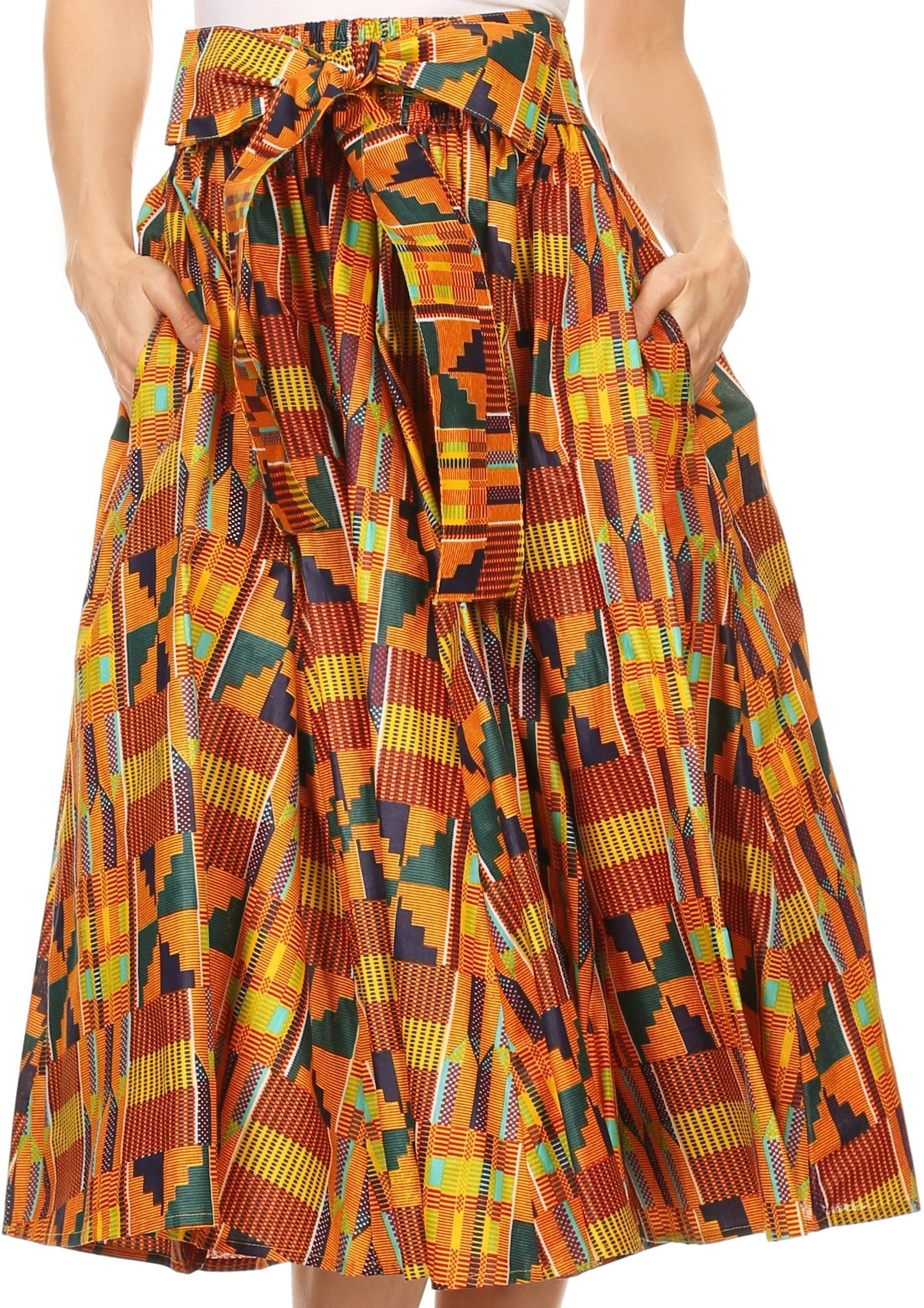 Sakkas African Dutch Ankara Wax Print Full Circle Skirt - Concordia Style Boutique