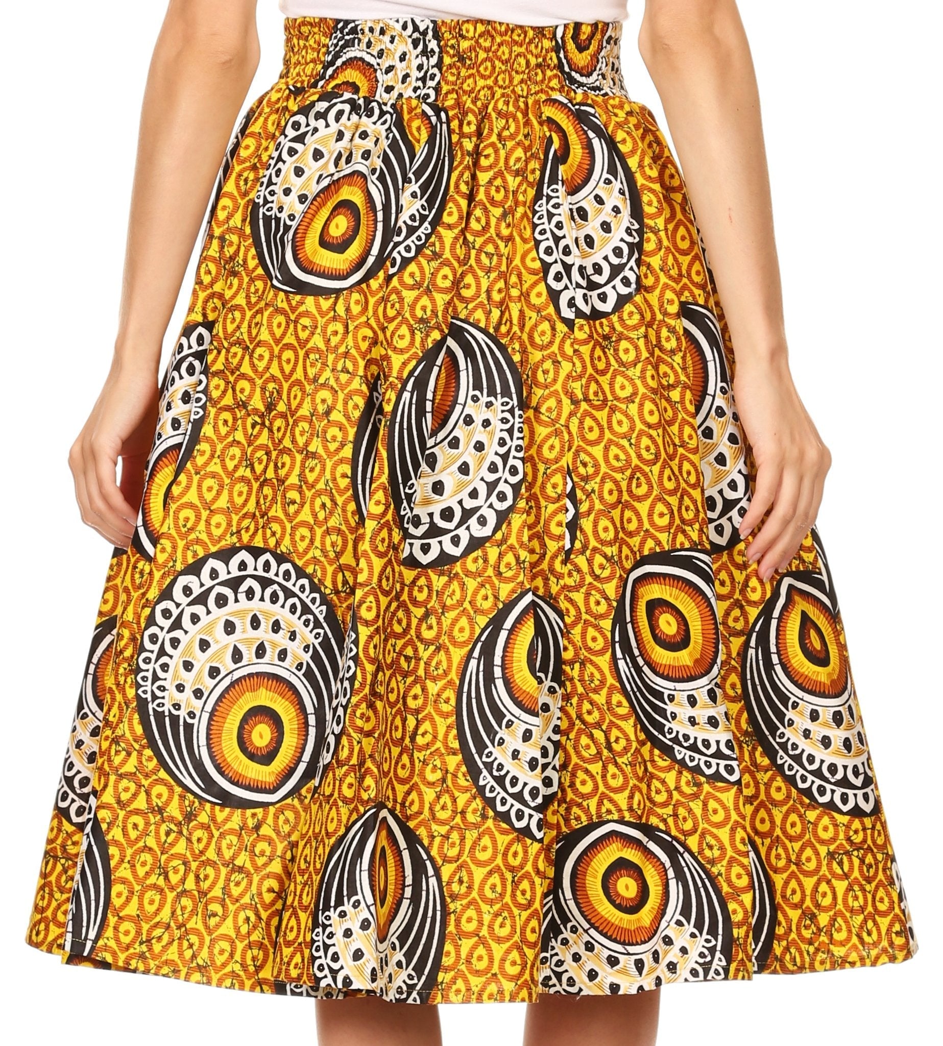 Sakkas African Dutch Ankara Wax Print Full Circle Skirt - Concordia Style Boutique
