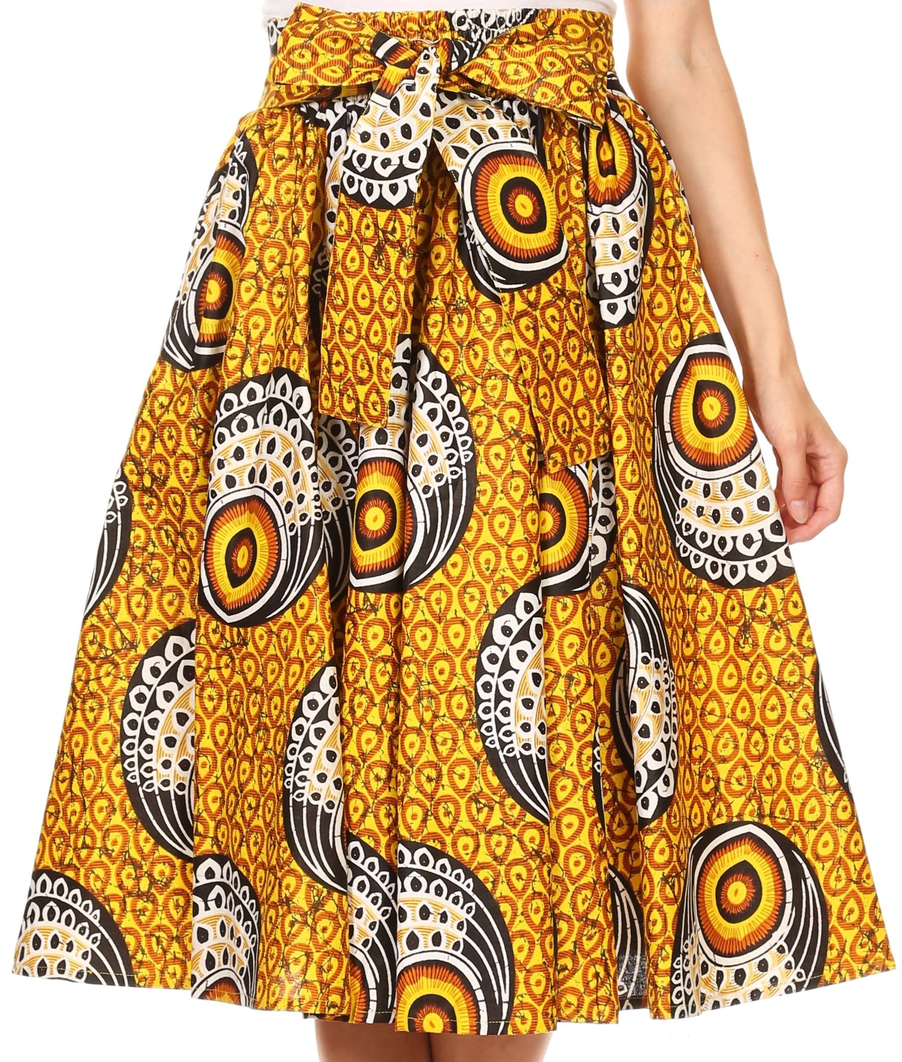 Sakkas African Dutch Ankara Wax Print Full Circle Skirt - Concordia Style Boutique