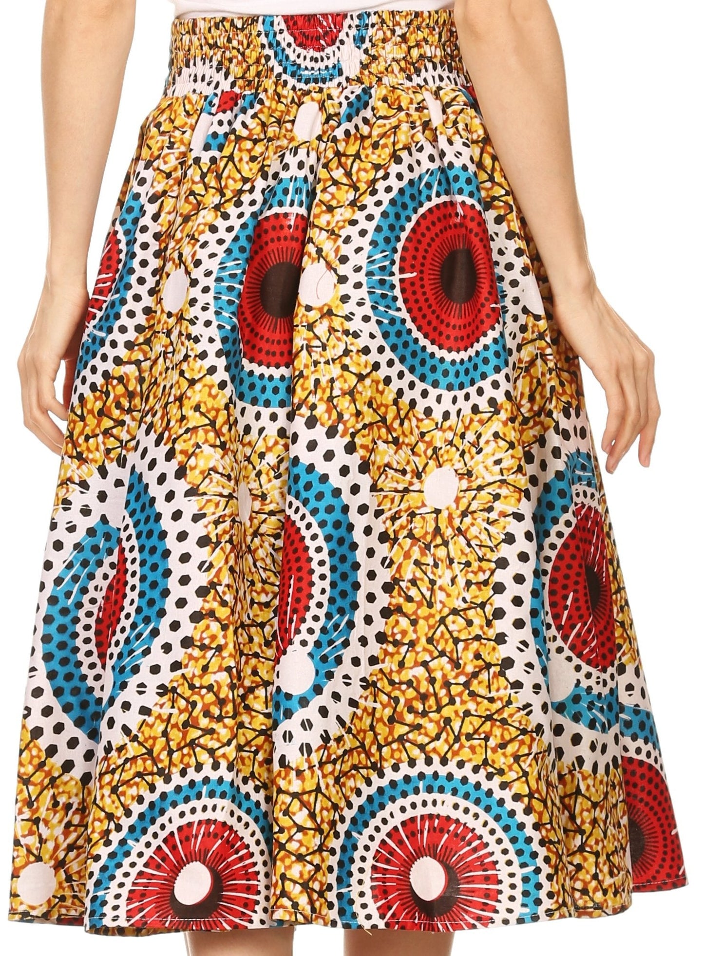 Sakkas African Dutch Ankara Wax Print Full Circle Skirt - Concordia Style Boutique