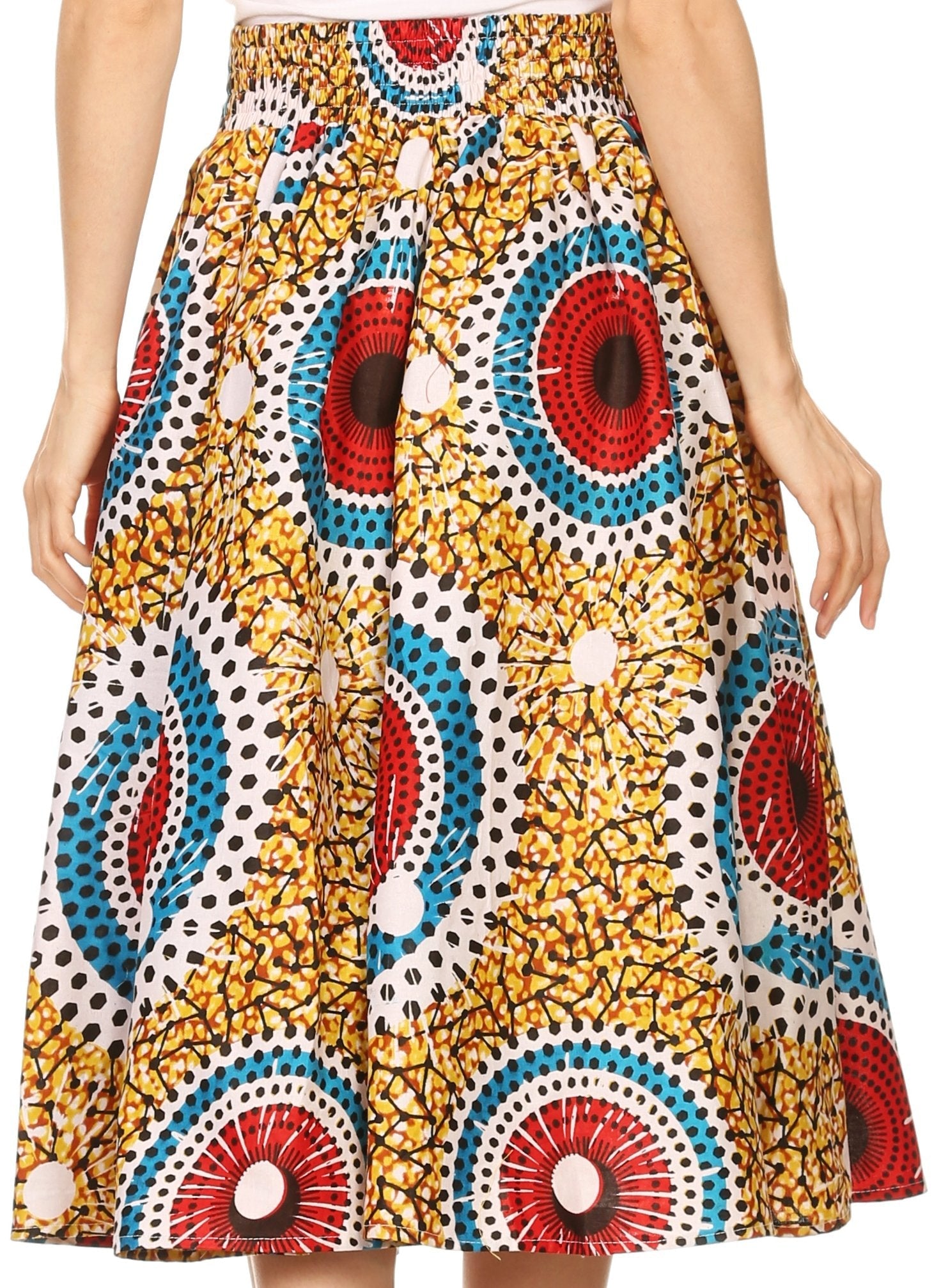 Sakkas African Dutch Ankara Wax Print Full Circle Skirt - Concordia Style Boutique