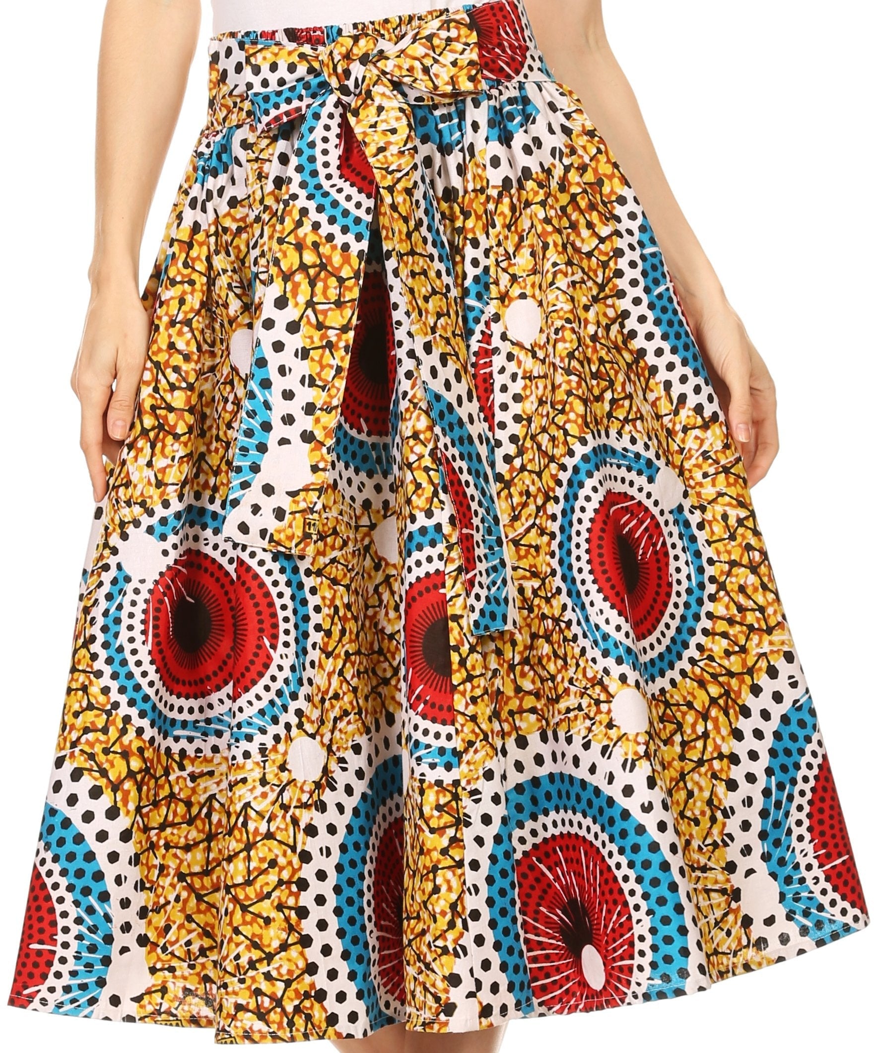 Sakkas African Dutch Ankara Wax Print Full Circle Skirt - Concordia Style Boutique