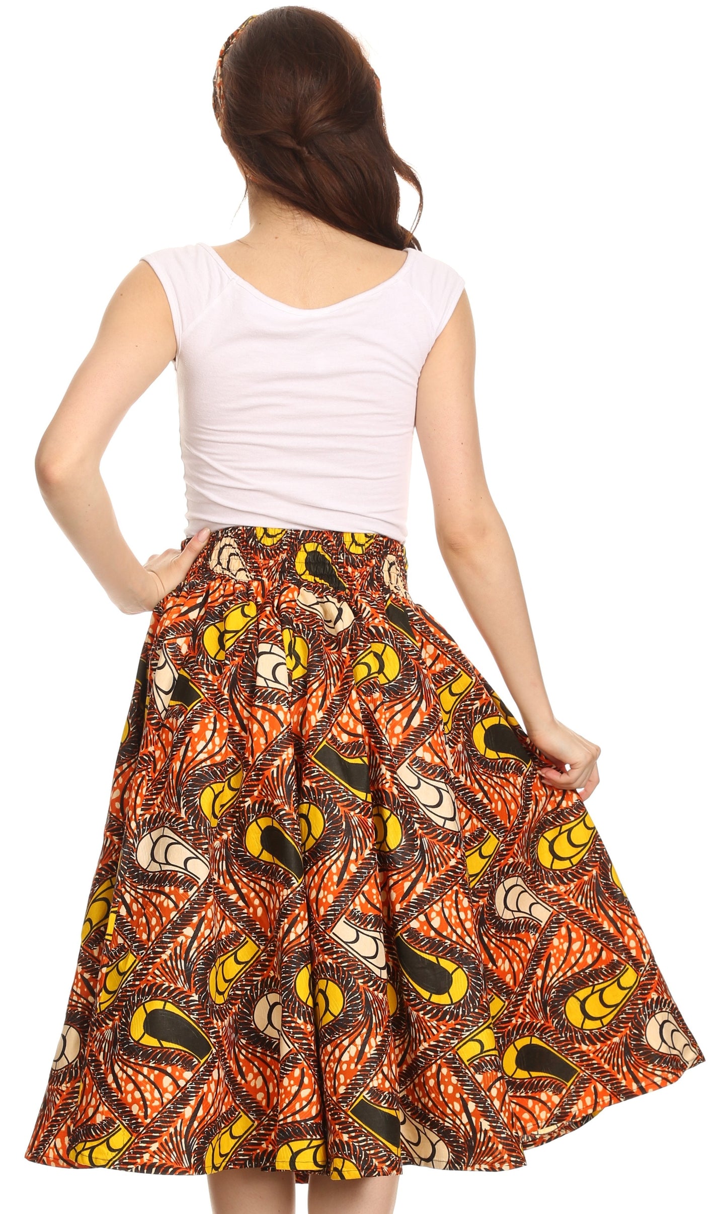 Sakkas African Dutch Ankara Wax Print Full Circle Skirt - Concordia Style Boutique