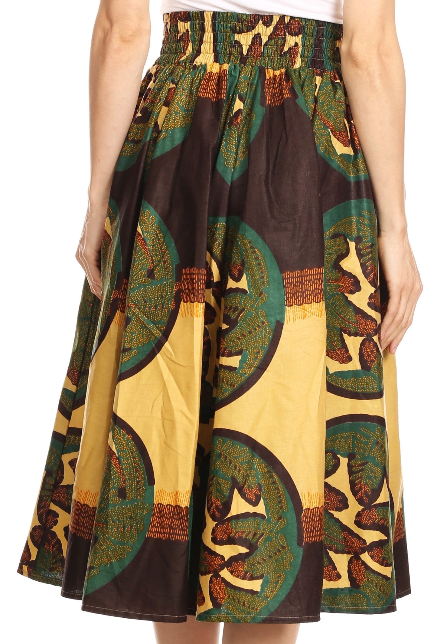 Sakkas African Dutch Ankara Wax Print Full Circle Skirt - Concordia Style Boutique