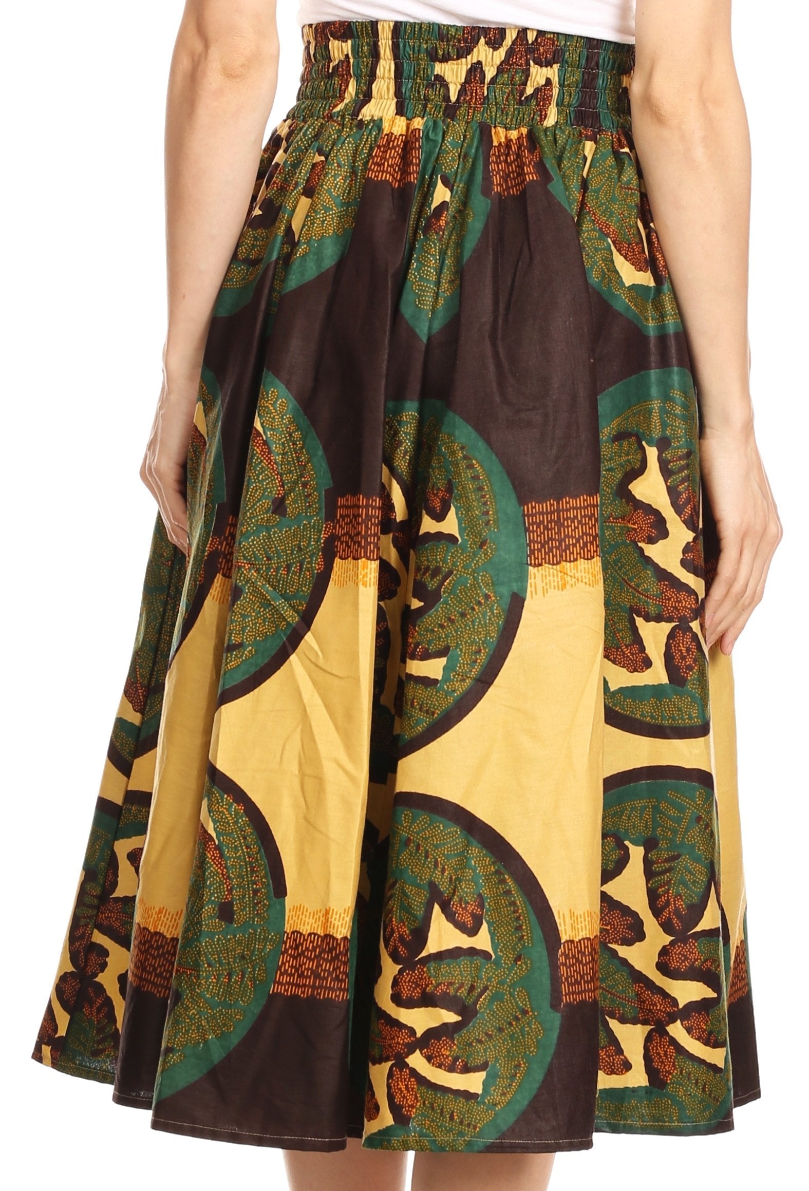 Sakkas African Dutch Ankara Wax Print Full Circle Skirt - Concordia Style Boutique