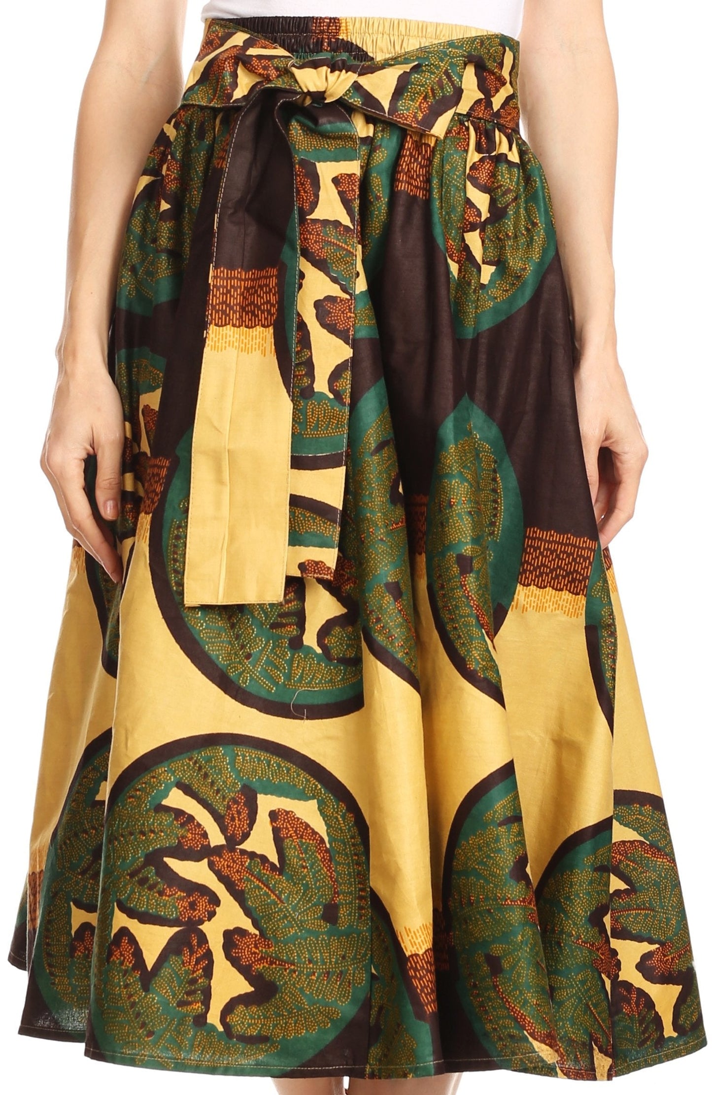 Sakkas African Dutch Ankara Wax Print Full Circle Skirt - Concordia Style Boutique