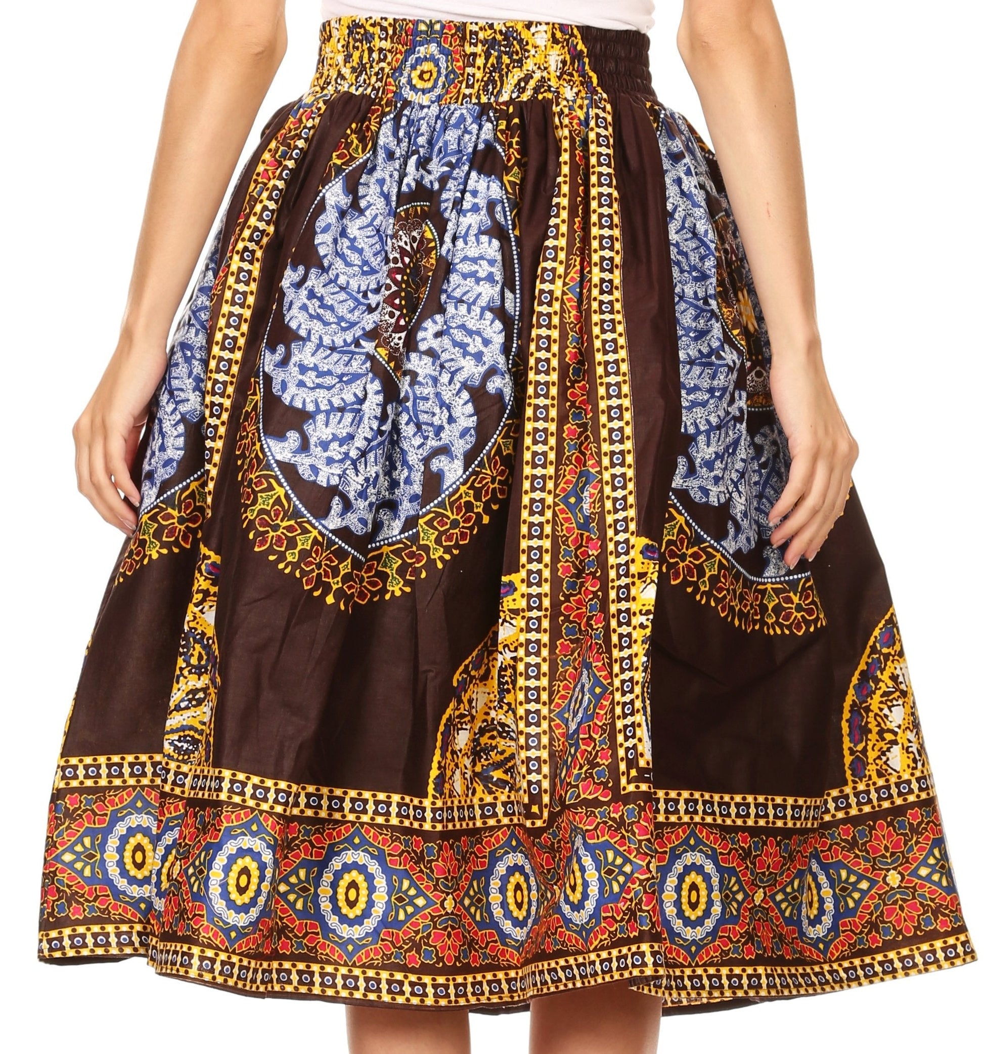 Sakkas African Dutch Ankara Wax Print Full Circle Skirt - Concordia Style Boutique