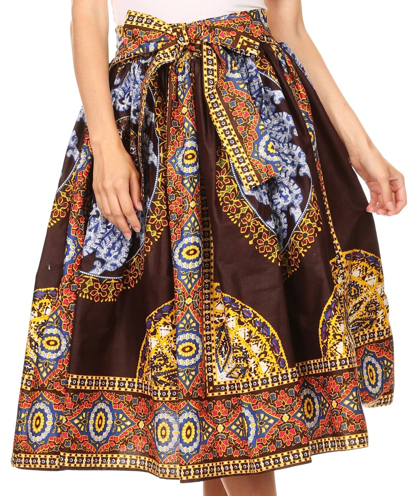 Sakkas African Dutch Ankara Wax Print Full Circle Skirt - Concordia Style Boutique