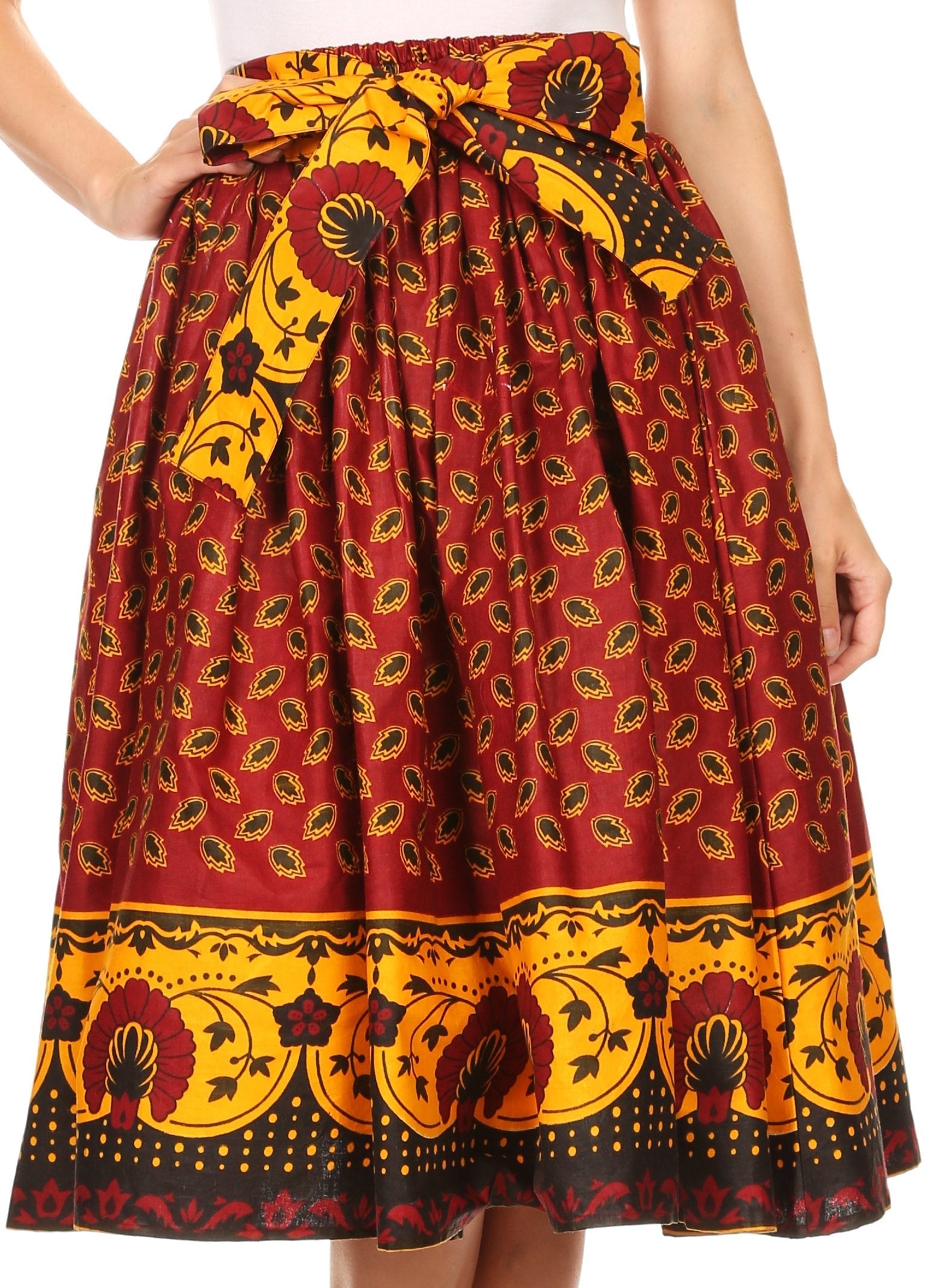 Sakkas African Dutch Ankara Wax Print Full Circle Skirt - Concordia Style Boutique