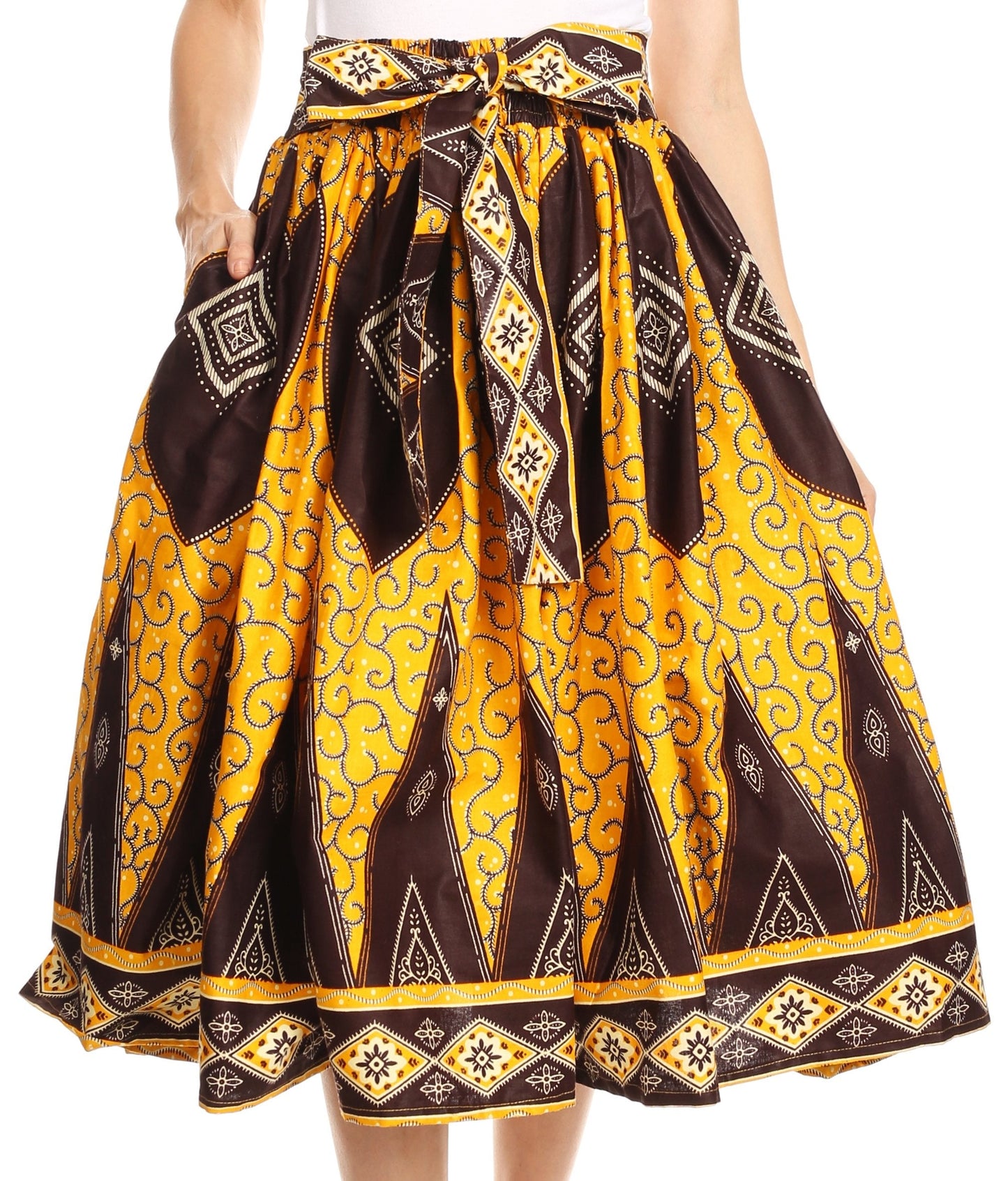 Sakkas African Dutch Ankara Wax Print Full Circle Skirt - Concordia Style Boutique