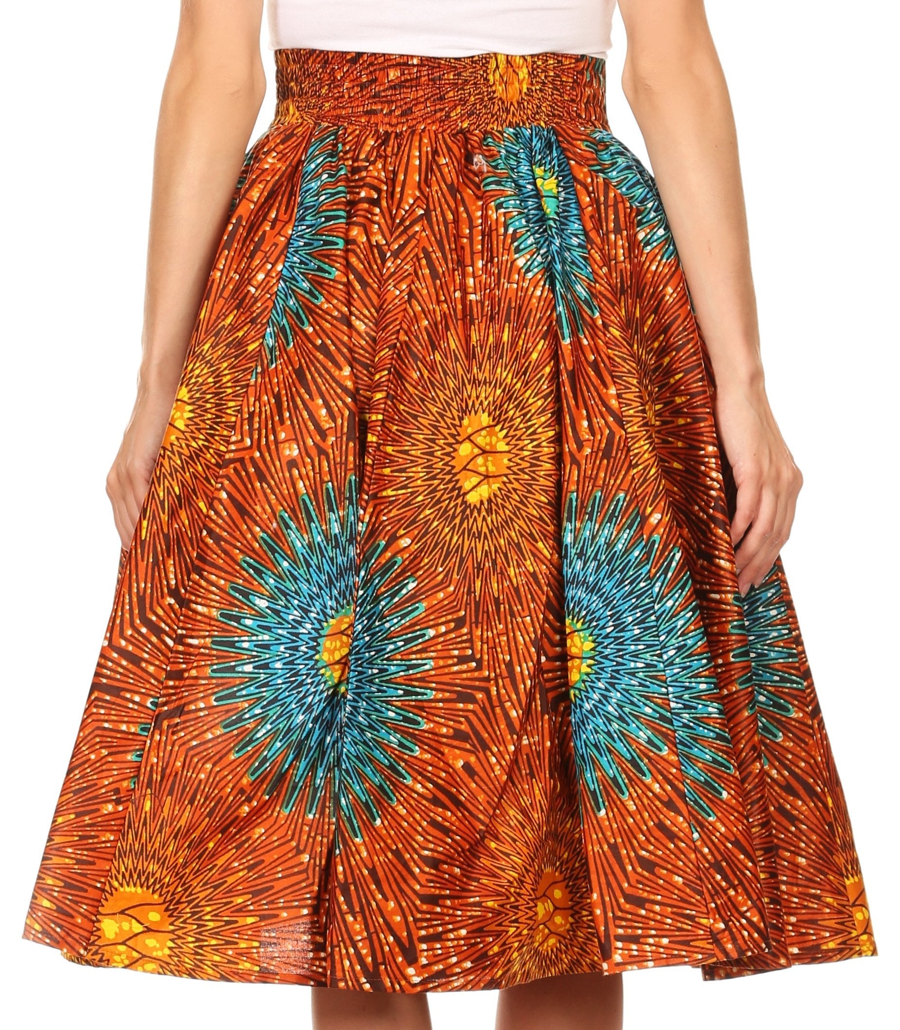 Sakkas African Dutch Ankara Wax Print Full Circle Skirt - Concordia Style Boutique