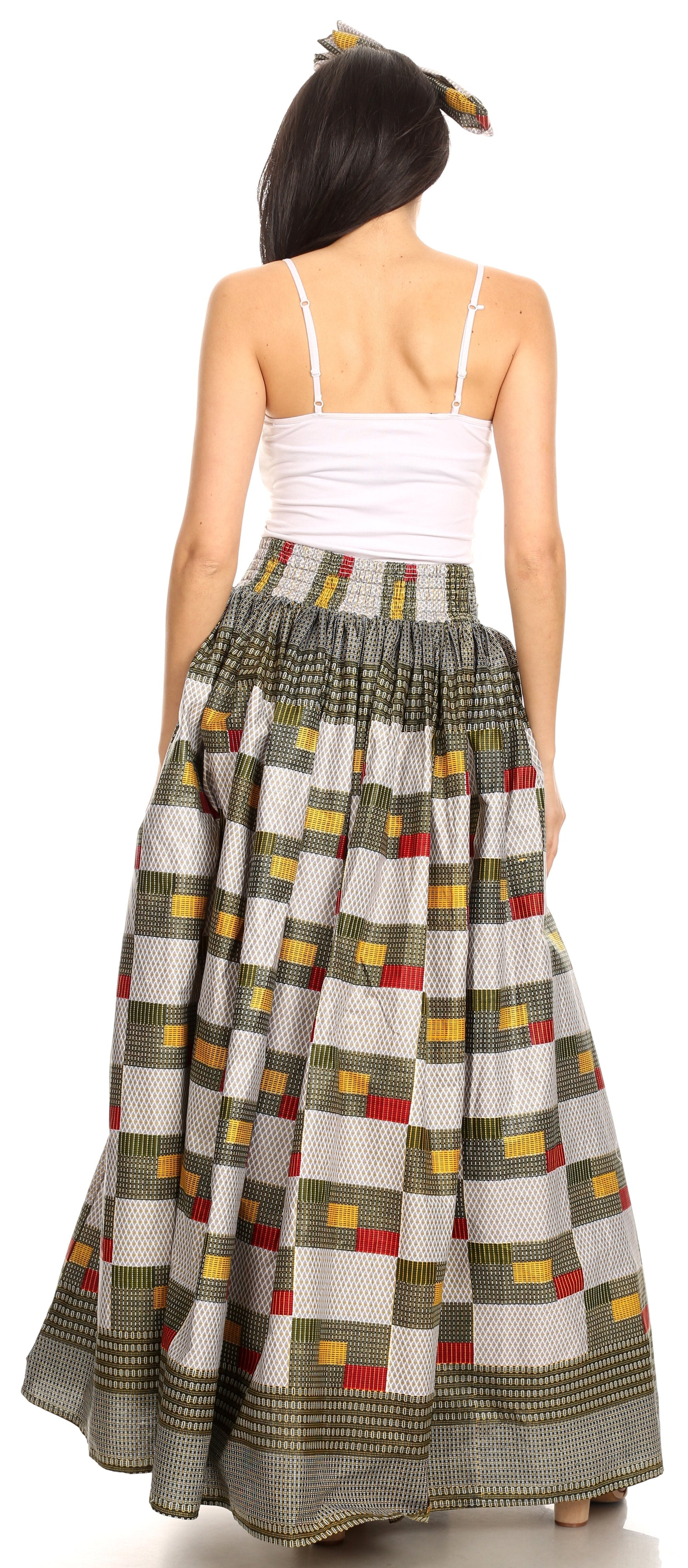 Sakkas African Dutch Ankara Wax Print Full Circle Skirt - Concordia Style Boutique