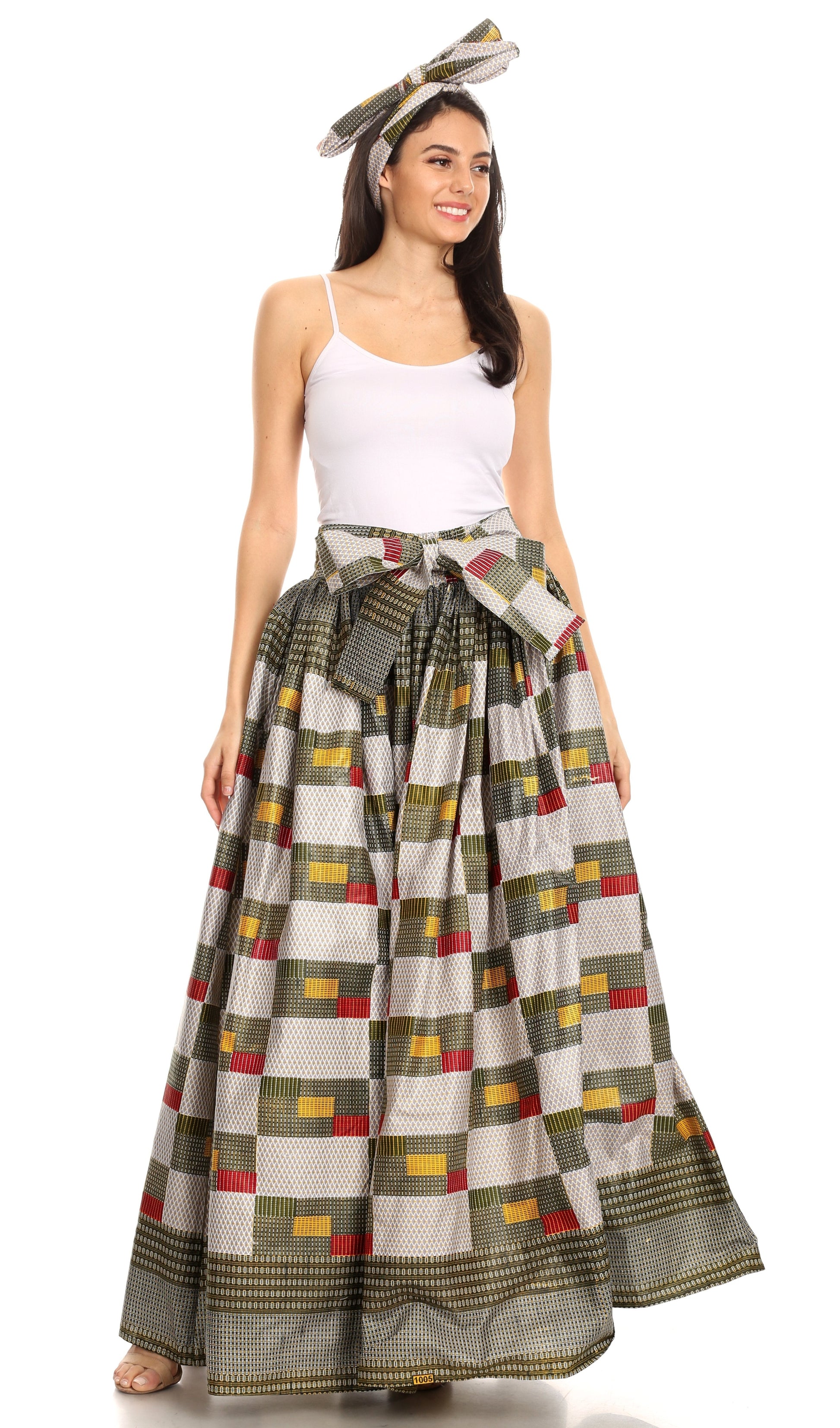 Sakkas African Dutch Ankara Wax Print Full Circle Skirt - Concordia Style Boutique