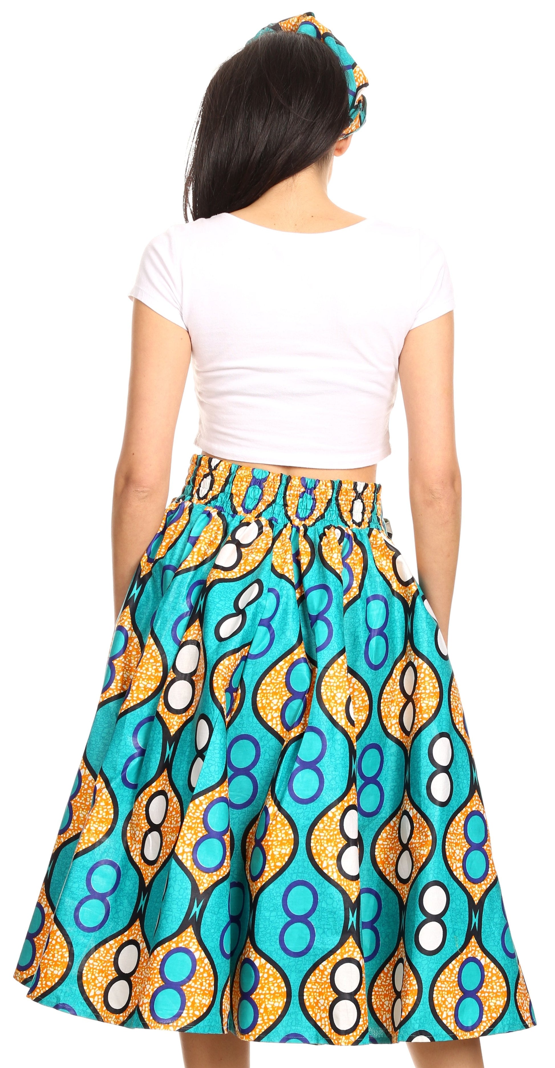 Sakkas African Dutch Ankara Wax Print Full Circle Skirt - Concordia Style Boutique