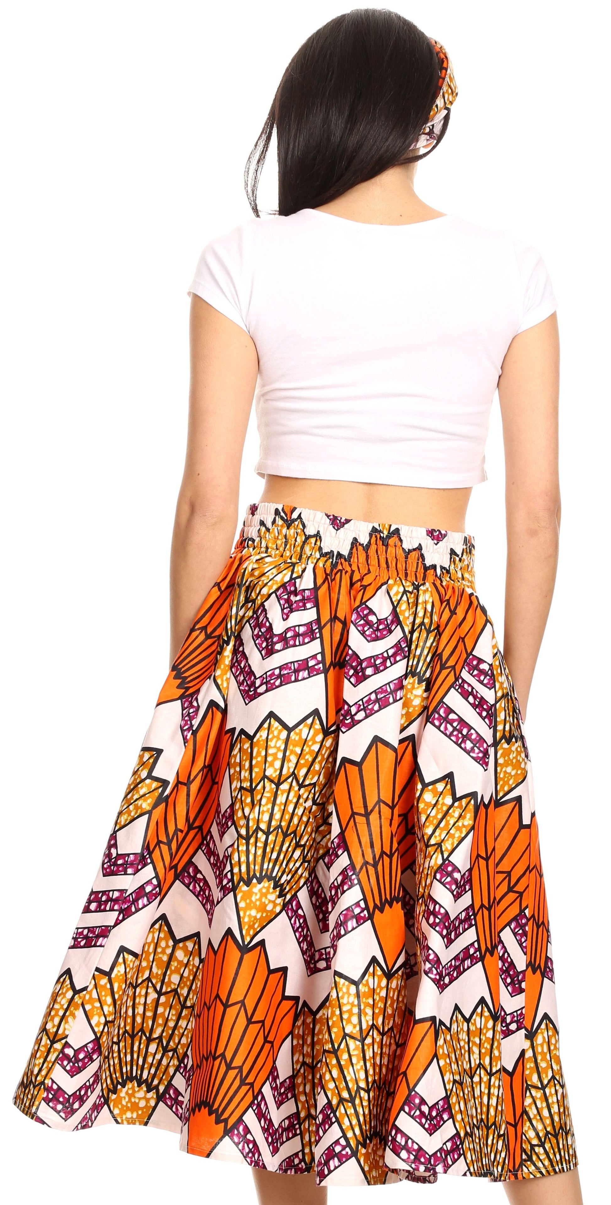 Sakkas African Dutch Ankara Wax Print Full Circle Skirt - Concordia Style Boutique