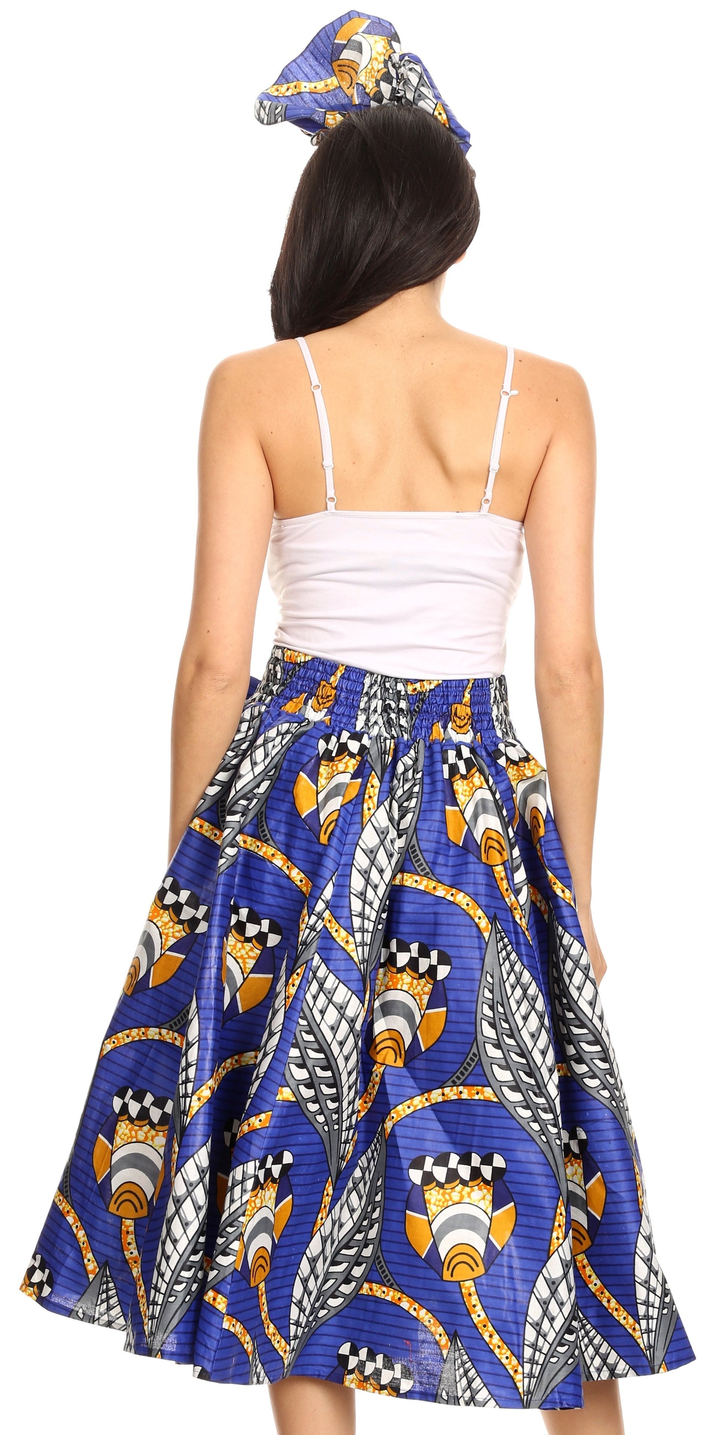 Sakkas African Dutch Ankara Wax Print Full Circle Skirt - Concordia Style Boutique