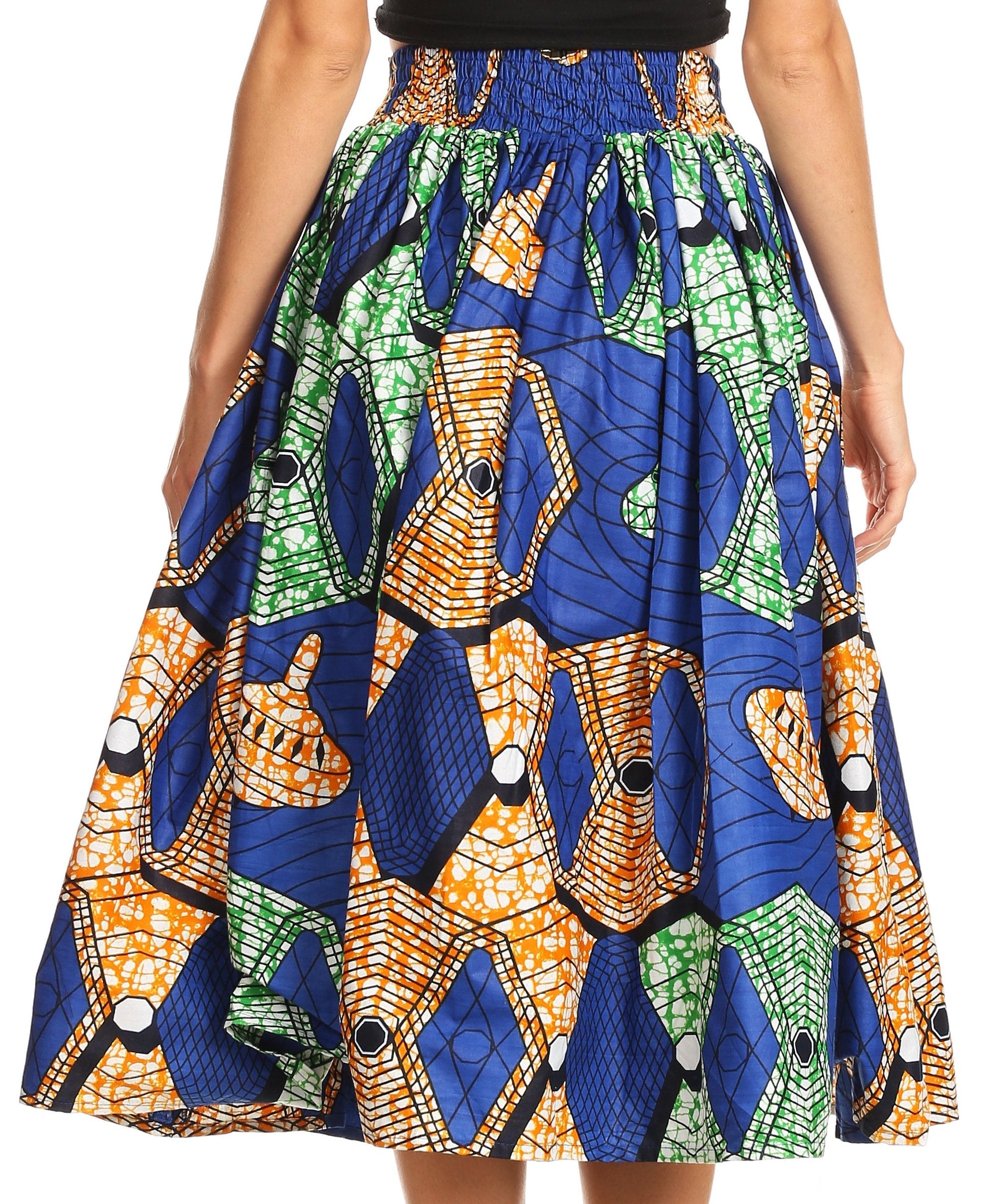 Sakkas African Dutch Ankara Wax Print Full Circle Skirt - Concordia Style Boutique