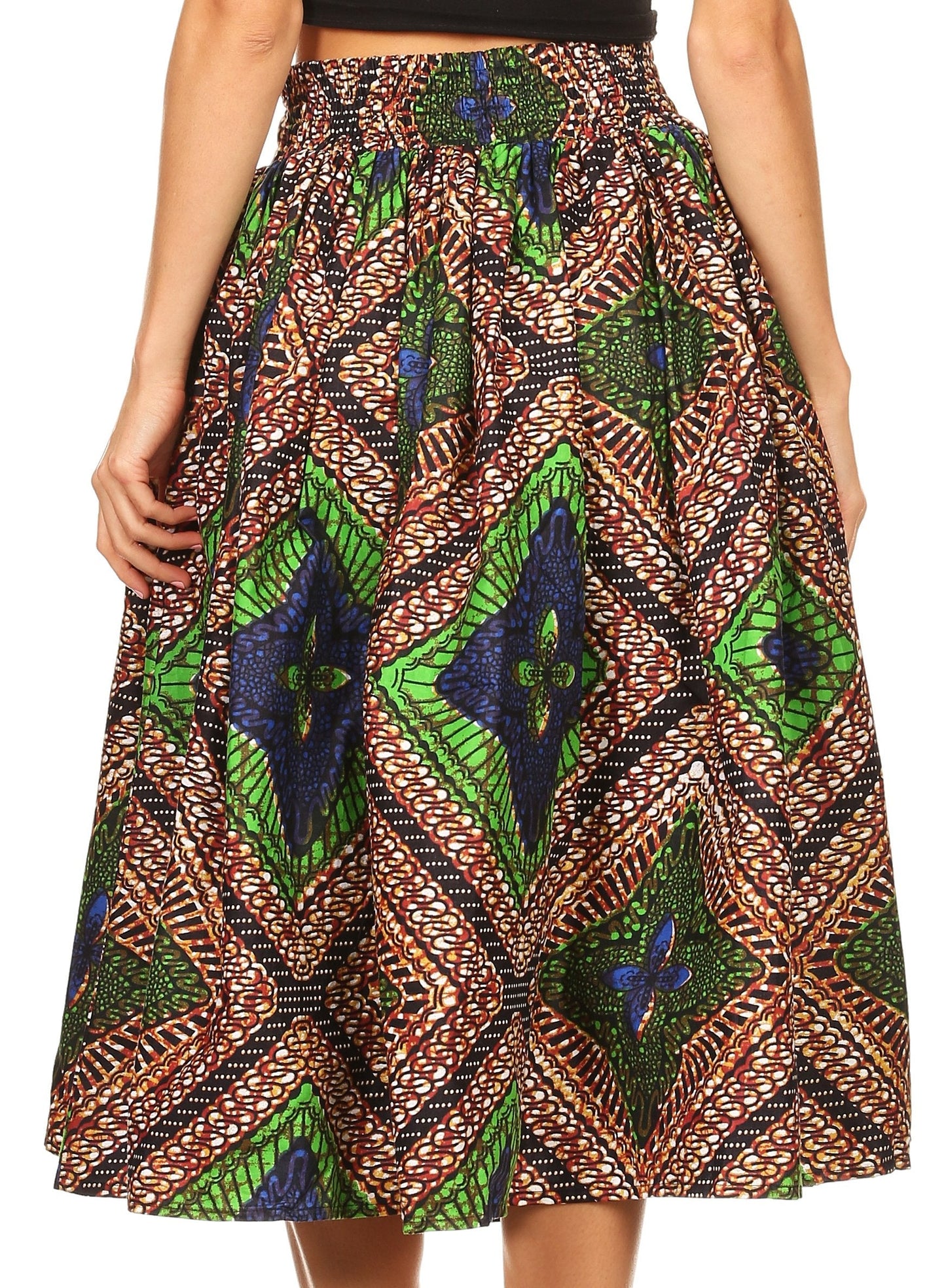 Sakkas African Dutch Ankara Wax Print Full Circle Skirt - Concordia Style Boutique