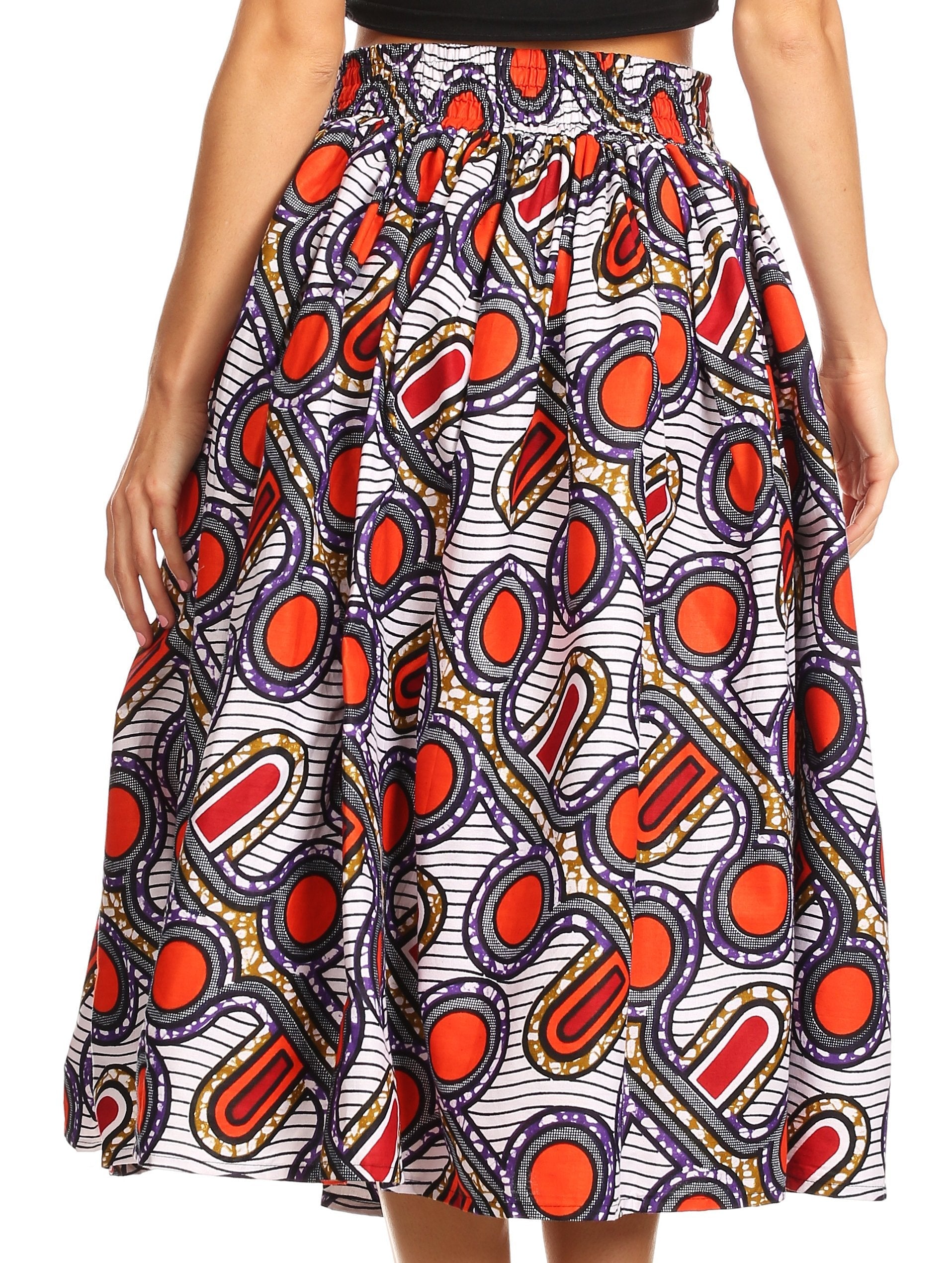 Sakkas African Dutch Ankara Wax Print Full Circle Skirt - Concordia Style Boutique