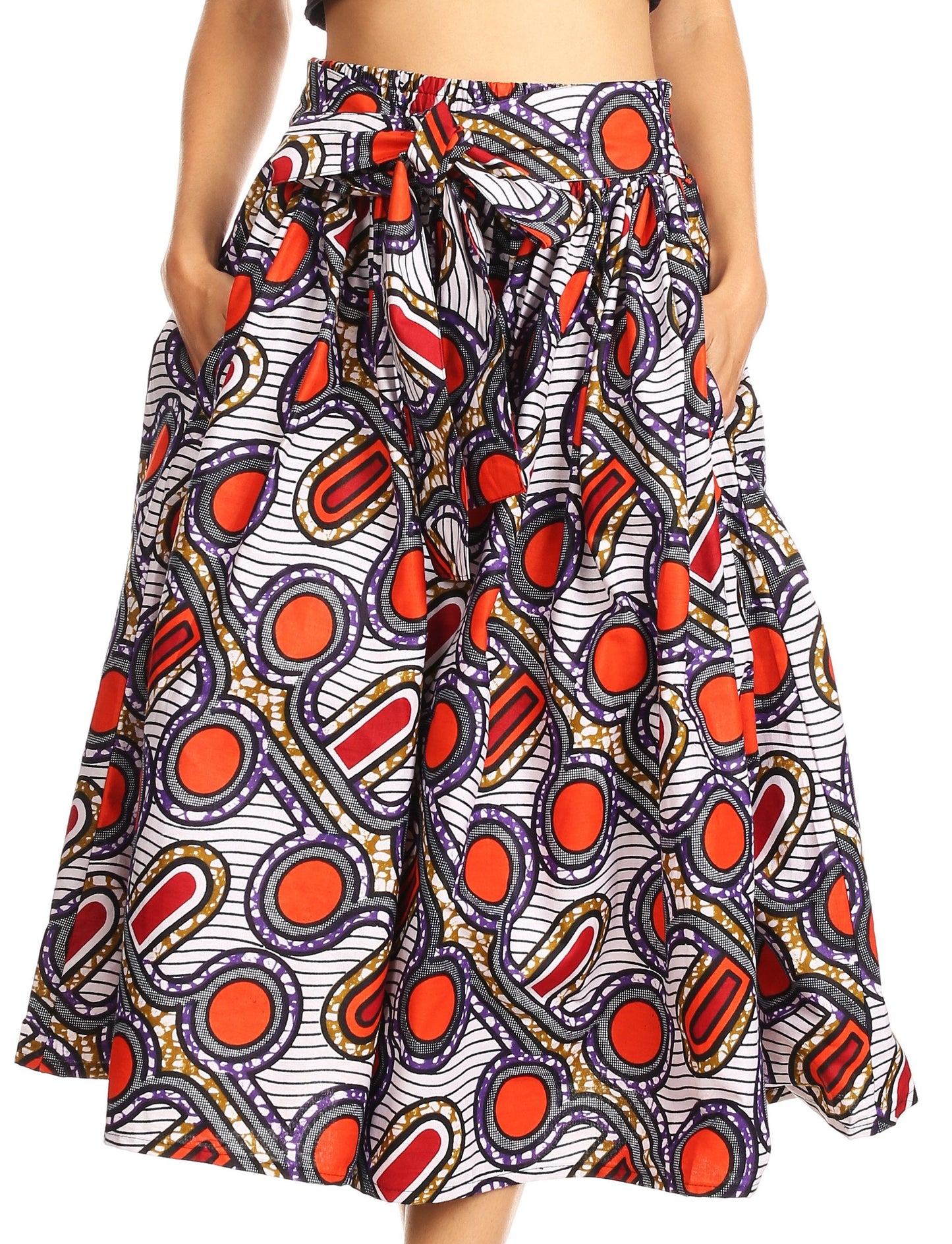 Sakkas African Dutch Ankara Wax Print Full Circle Skirt - Concordia Style Boutique
