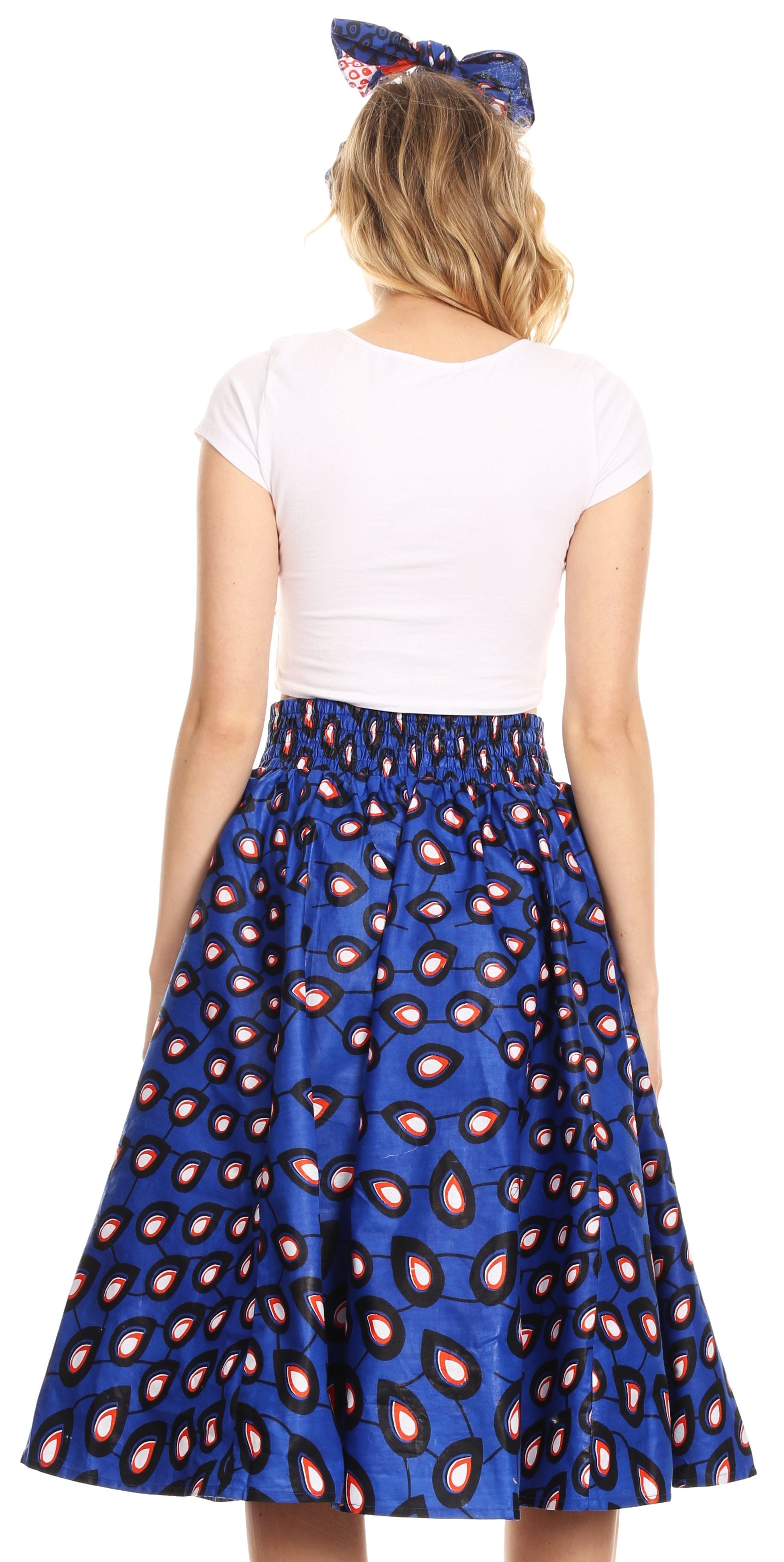 Sakkas African Dutch Ankara Wax Print Full Circle Skirt - Concordia Style Boutique