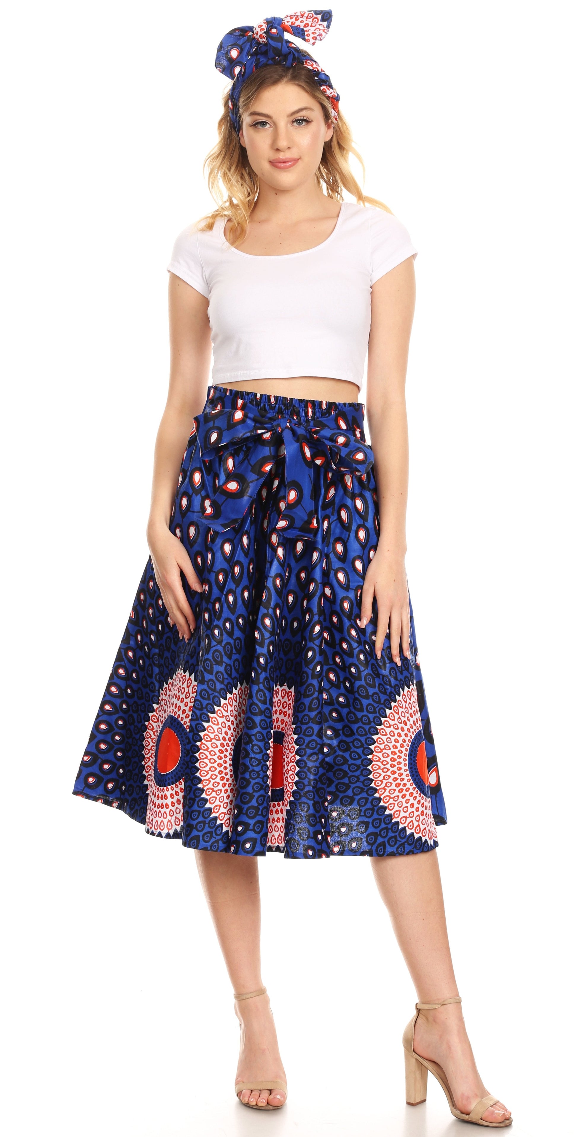 Sakkas African Dutch Ankara Wax Print Full Circle Skirt - Concordia Style Boutique