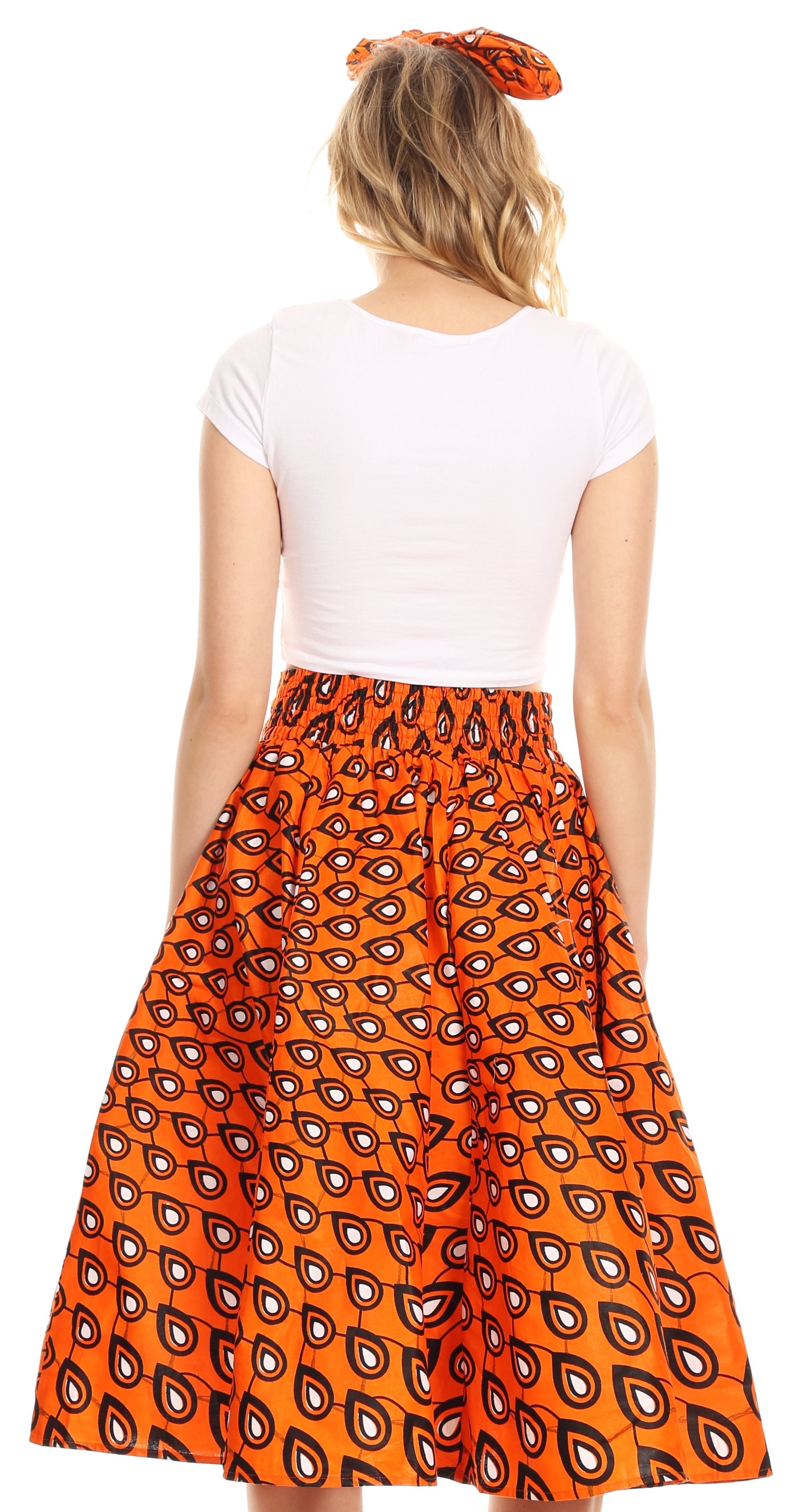 Sakkas African Dutch Ankara Wax Print Full Circle Skirt - Concordia Style Boutique