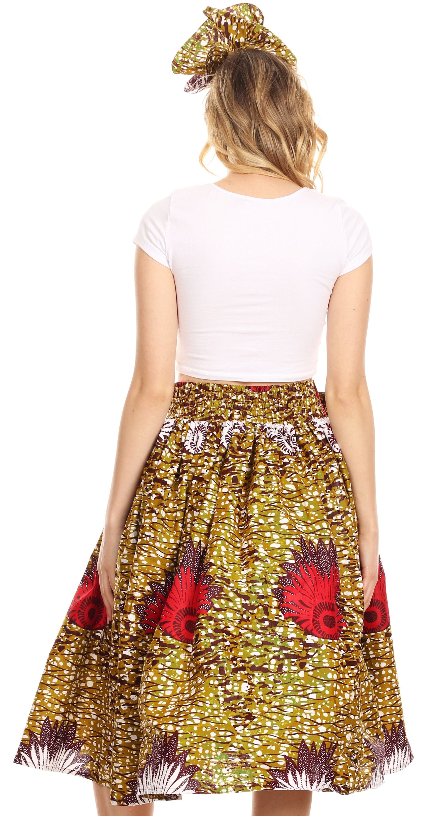 Sakkas African Dutch Ankara Wax Print Full Circle Skirt - Concordia Style Boutique