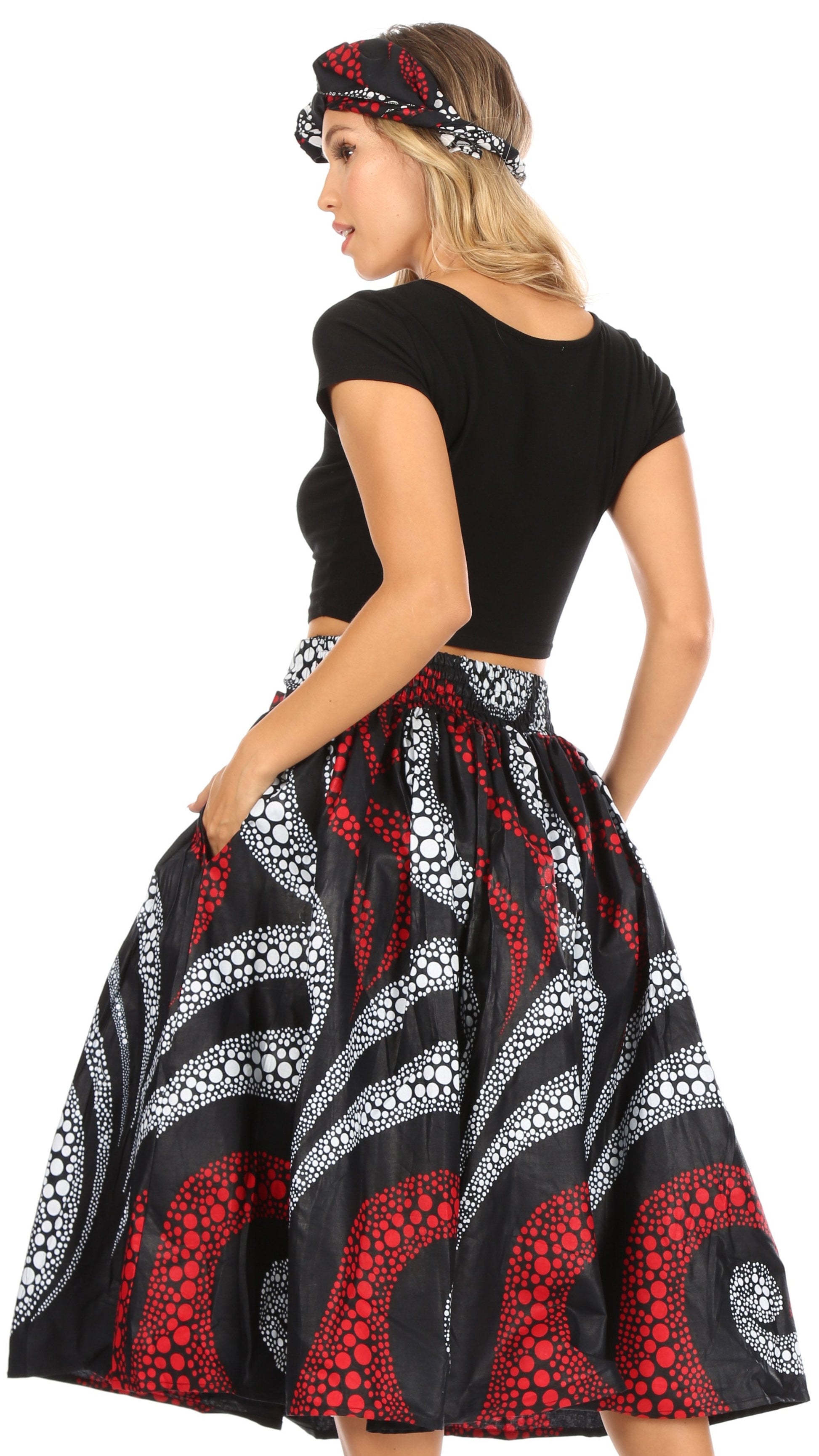 Sakkas African Dutch Ankara Wax Print Full Circle Skirt - Concordia Style Boutique