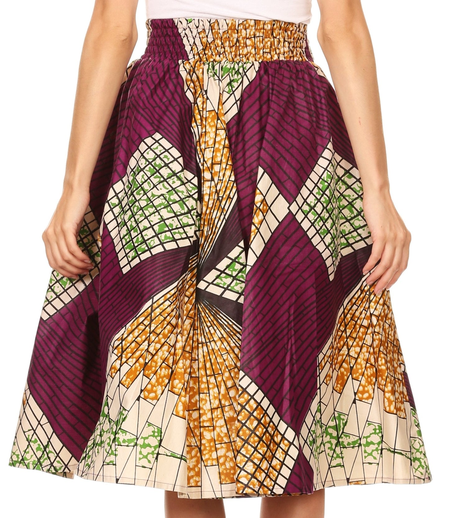 Sakkas African Dutch Ankara Wax Print Full Circle Skirt - Concordia Style Boutique