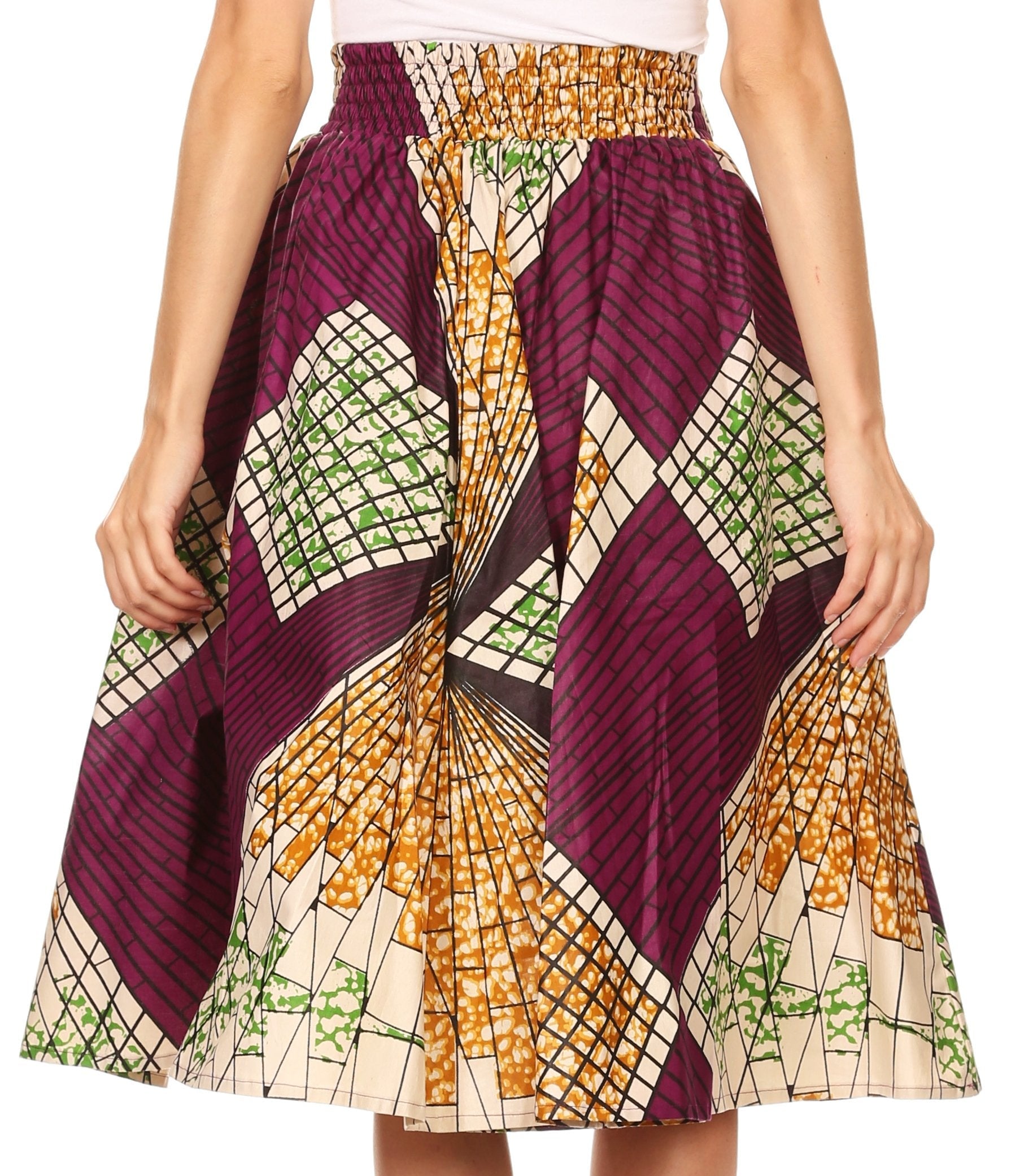 Sakkas African Dutch Ankara Wax Print Full Circle Skirt - Concordia Style Boutique
