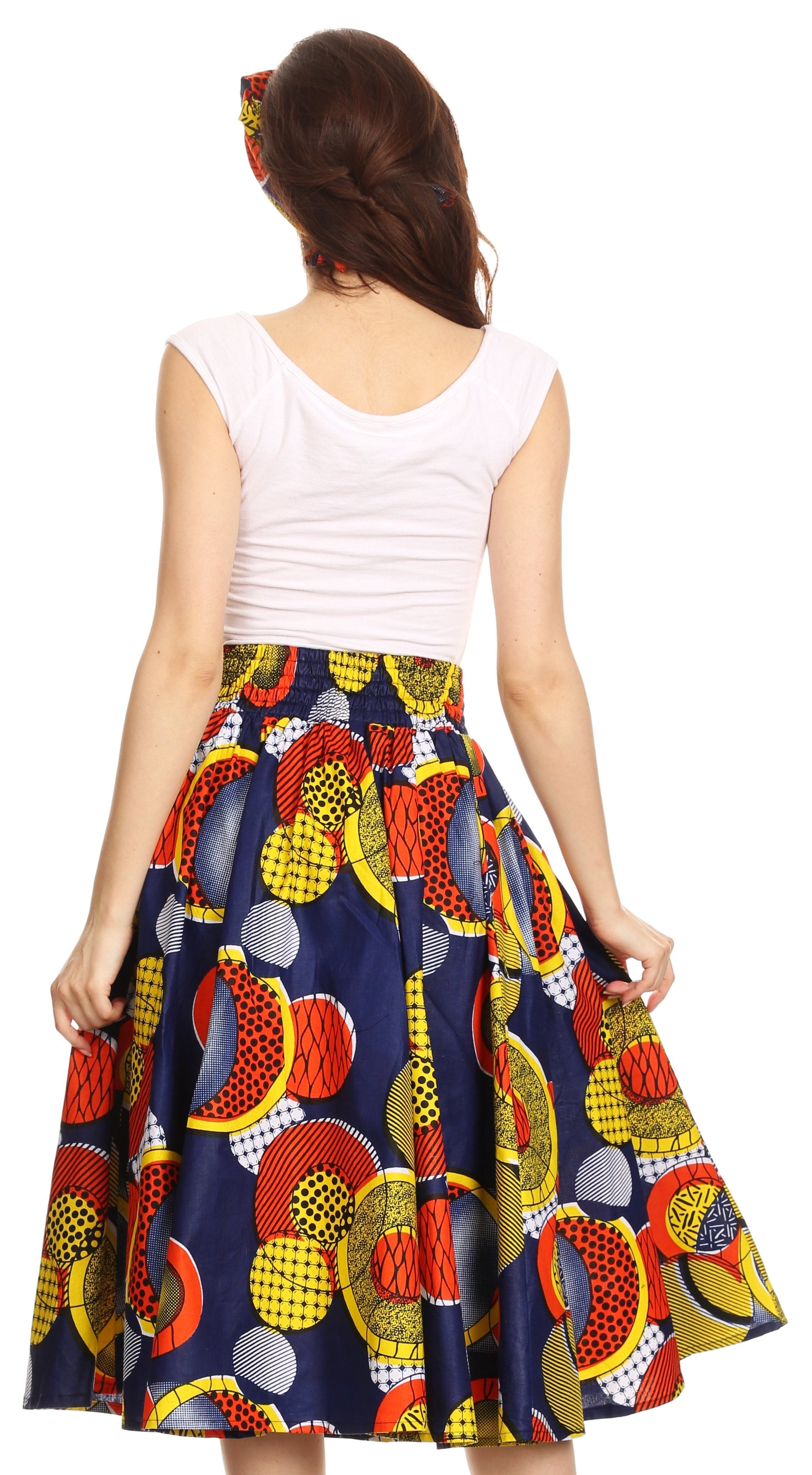 Sakkas African Dutch Ankara Wax Print Full Circle Skirt - Concordia Style Boutique