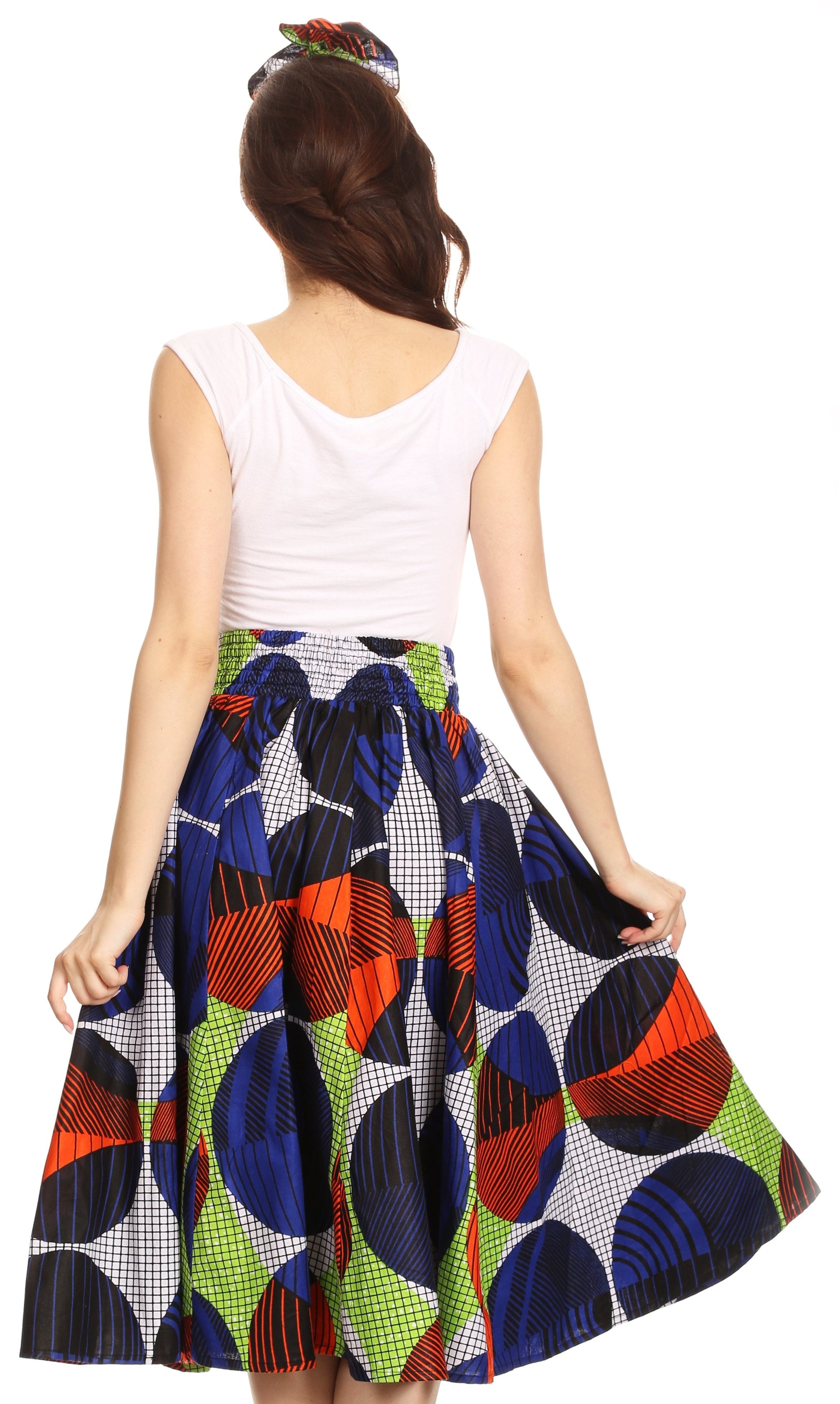 Sakkas African Dutch Ankara Wax Print Full Circle Skirt - Concordia Style Boutique