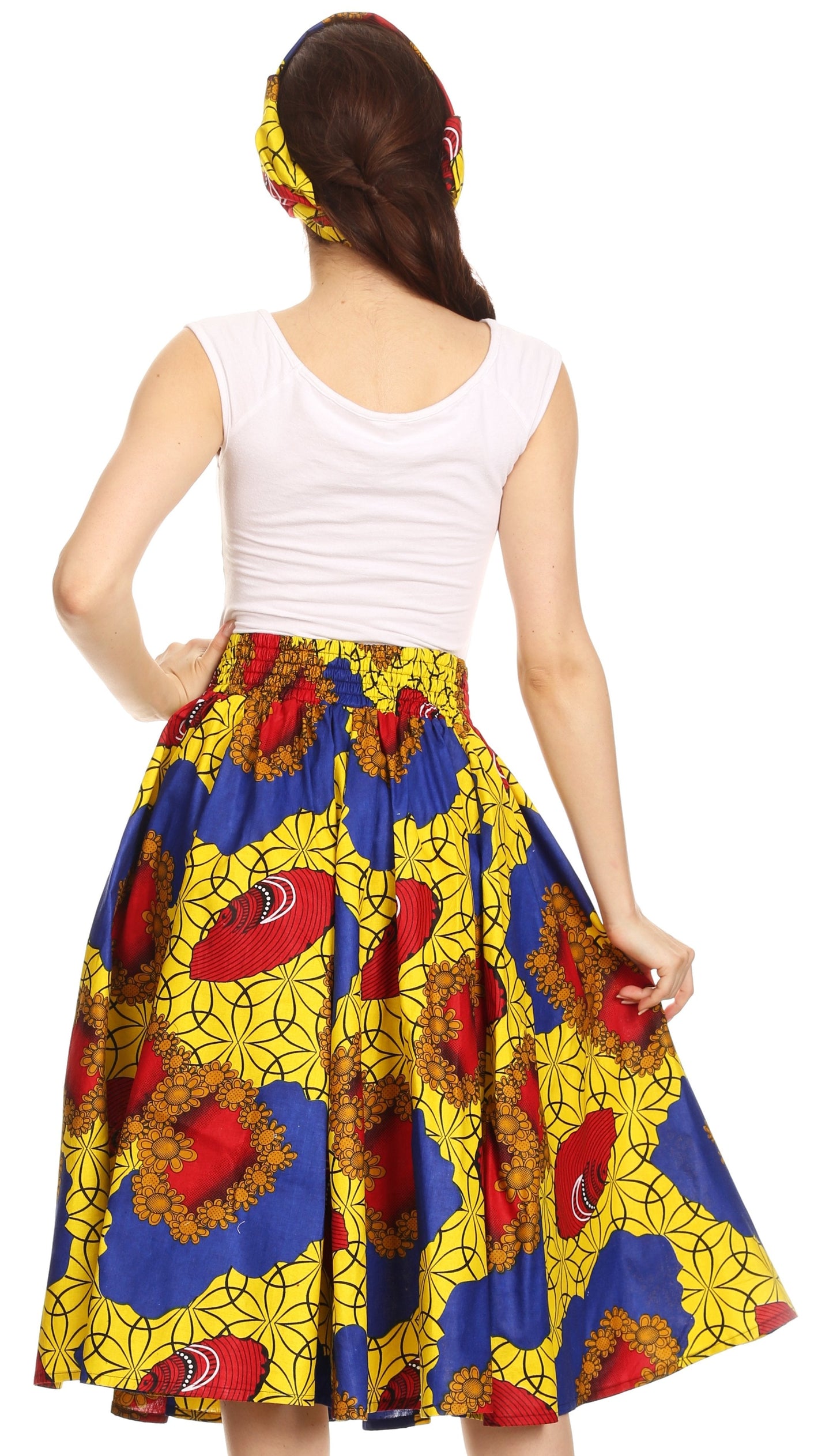 Sakkas African Dutch Ankara Wax Print Full Circle Skirt - Concordia Style Boutique