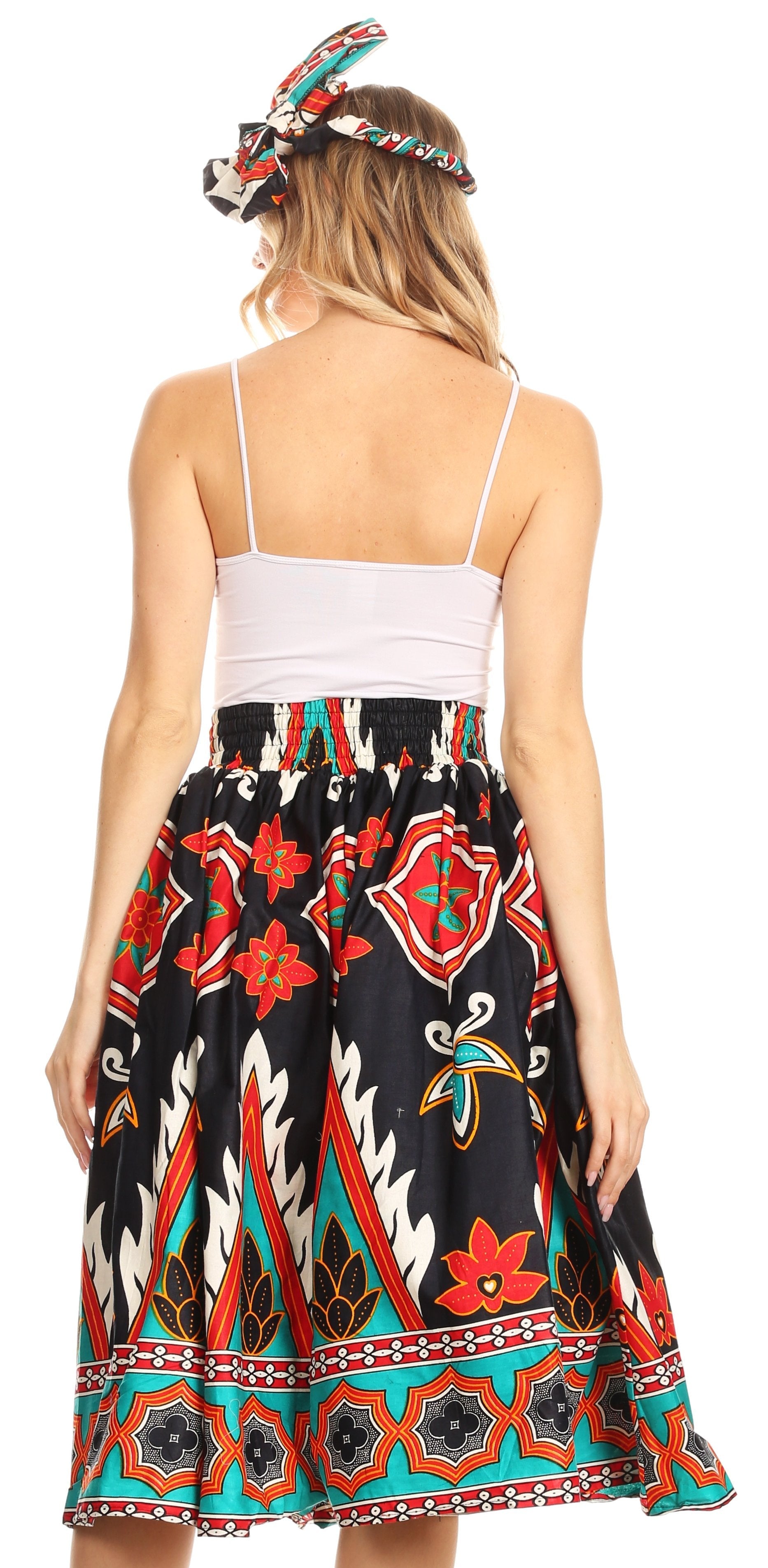 Sakkas African Dutch Ankara Wax Print Full Circle Skirt - Concordia Style Boutique
