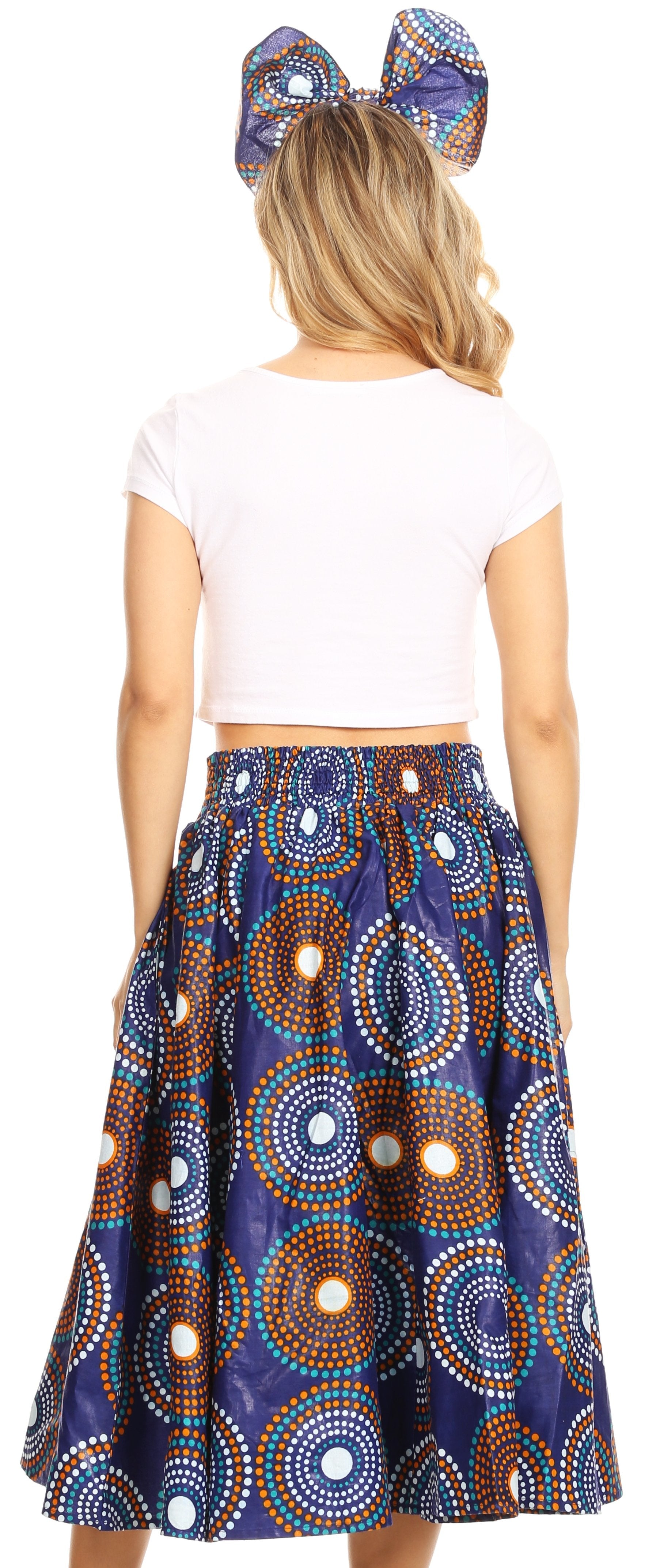 Sakkas African Dutch Ankara Wax Print Full Circle Skirt - Concordia Style Boutique