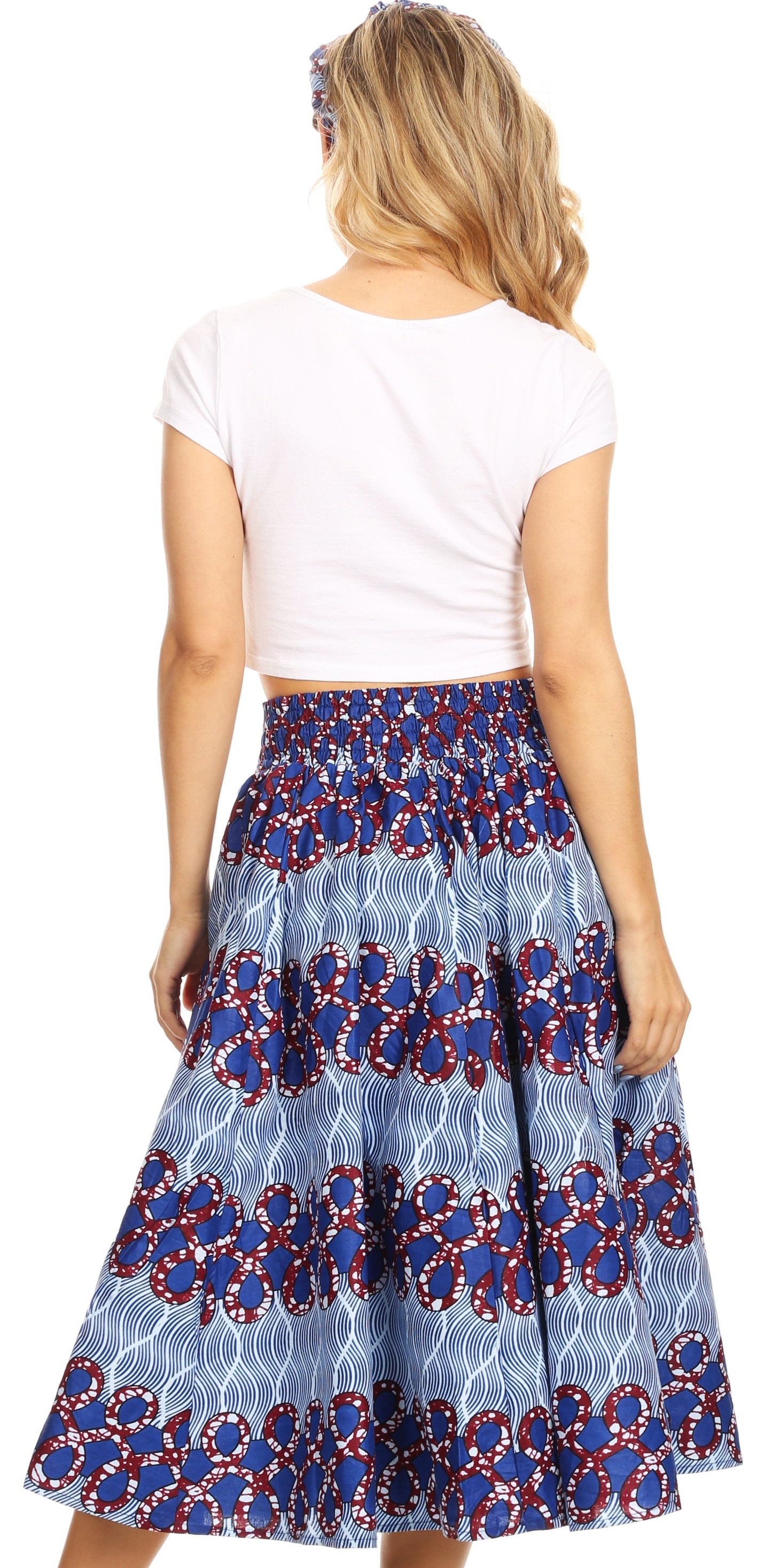 Sakkas African Dutch Ankara Wax Print Full Circle Skirt - Concordia Style Boutique