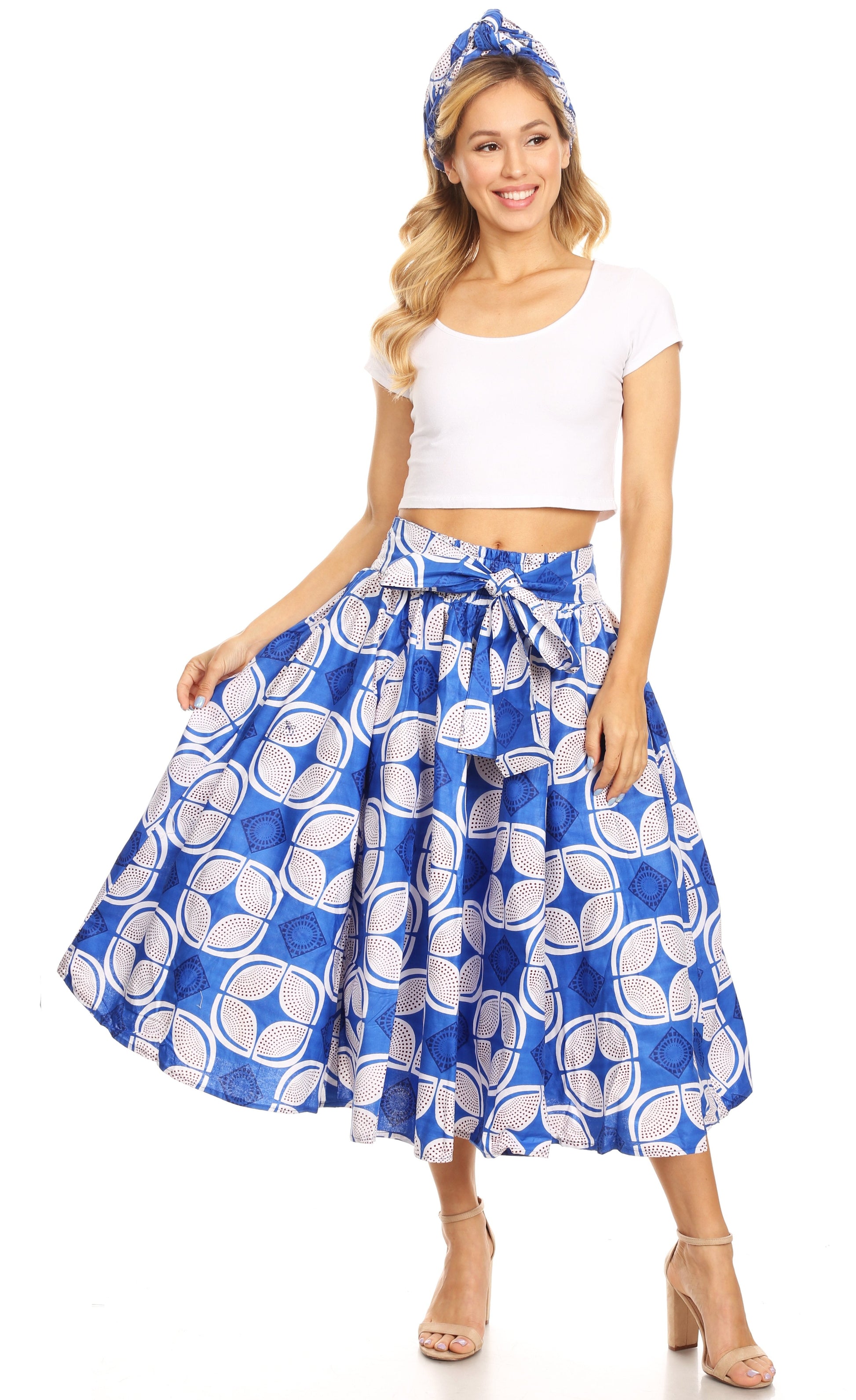 Sakkas African Dutch Ankara Wax Print Full Circle Skirt - Concordia Style Boutique