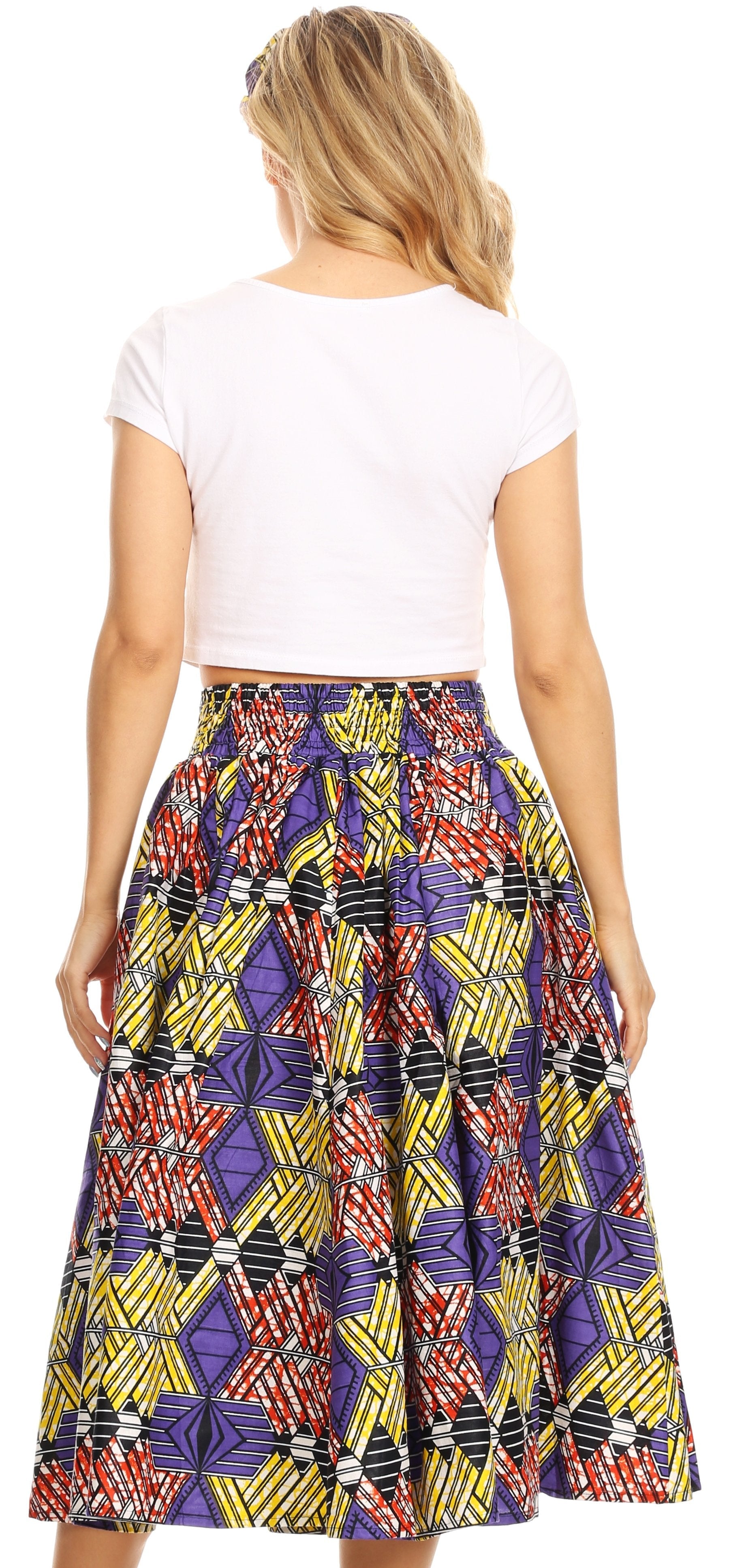 Sakkas African Dutch Ankara Wax Print Full Circle Skirt - Concordia Style Boutique
