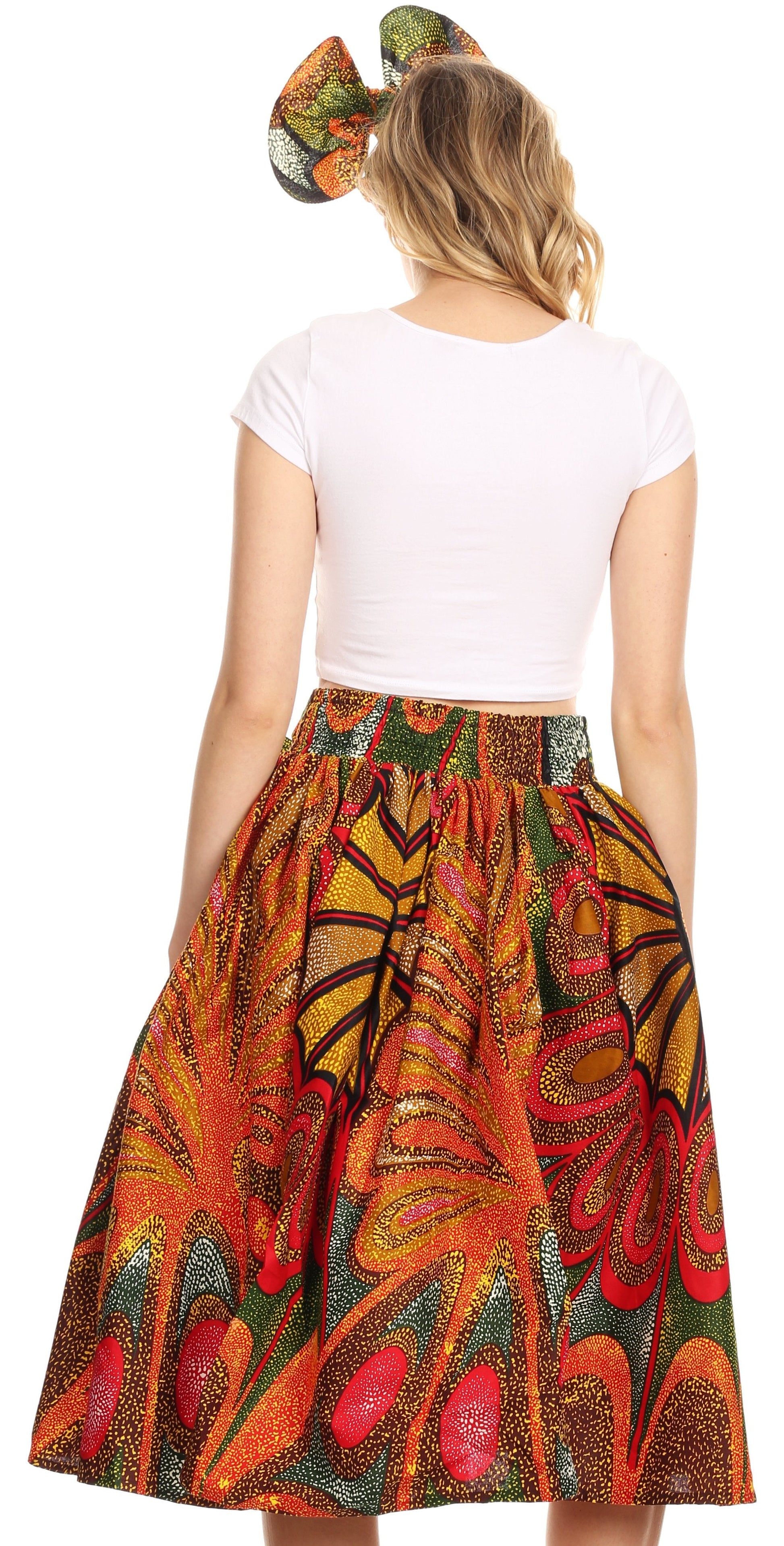 Sakkas African Dutch Ankara Wax Print Full Circle Skirt - Concordia Style Boutique