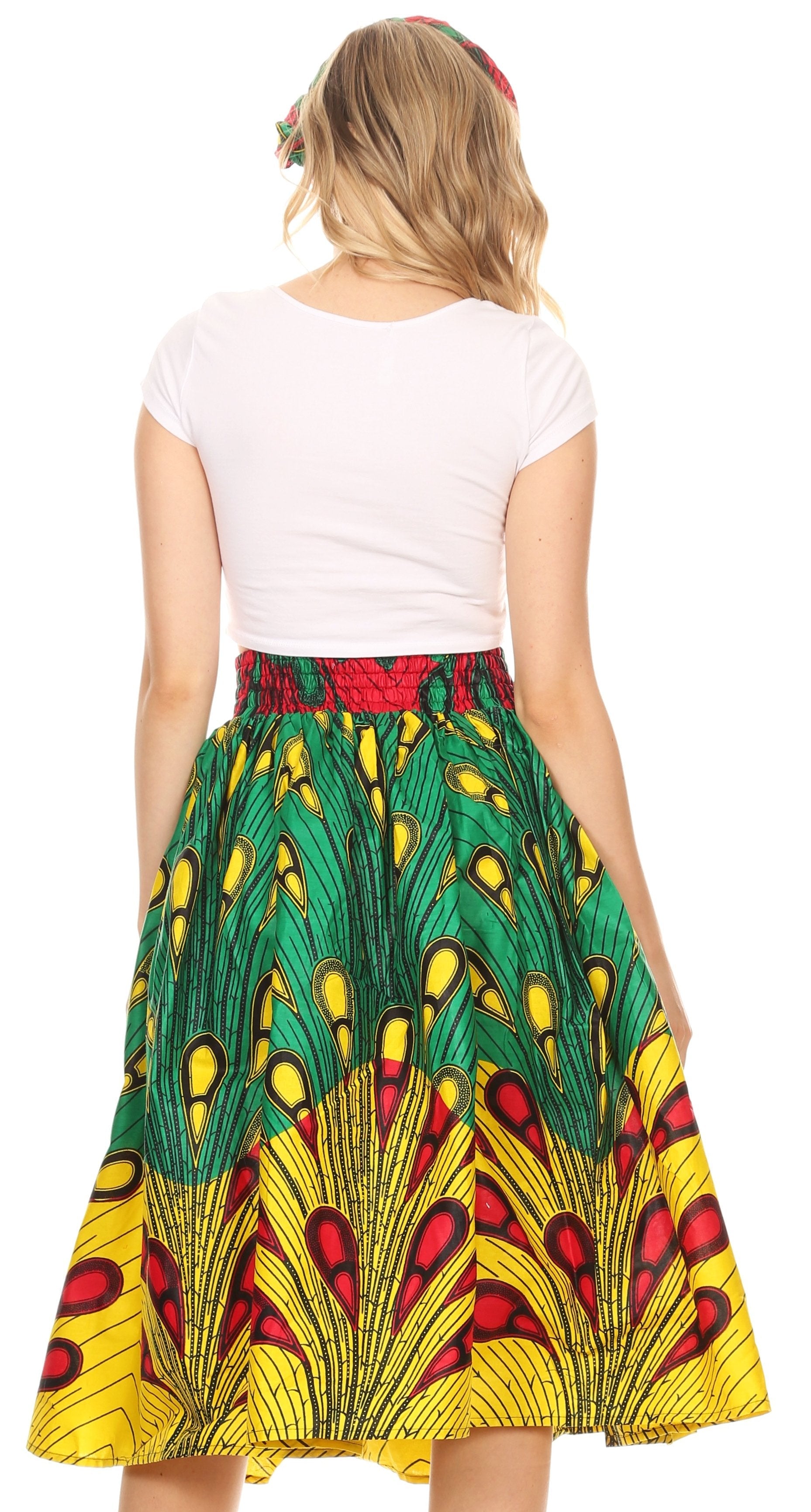 Sakkas African Dutch Ankara Wax Print Full Circle Skirt - Concordia Style Boutique