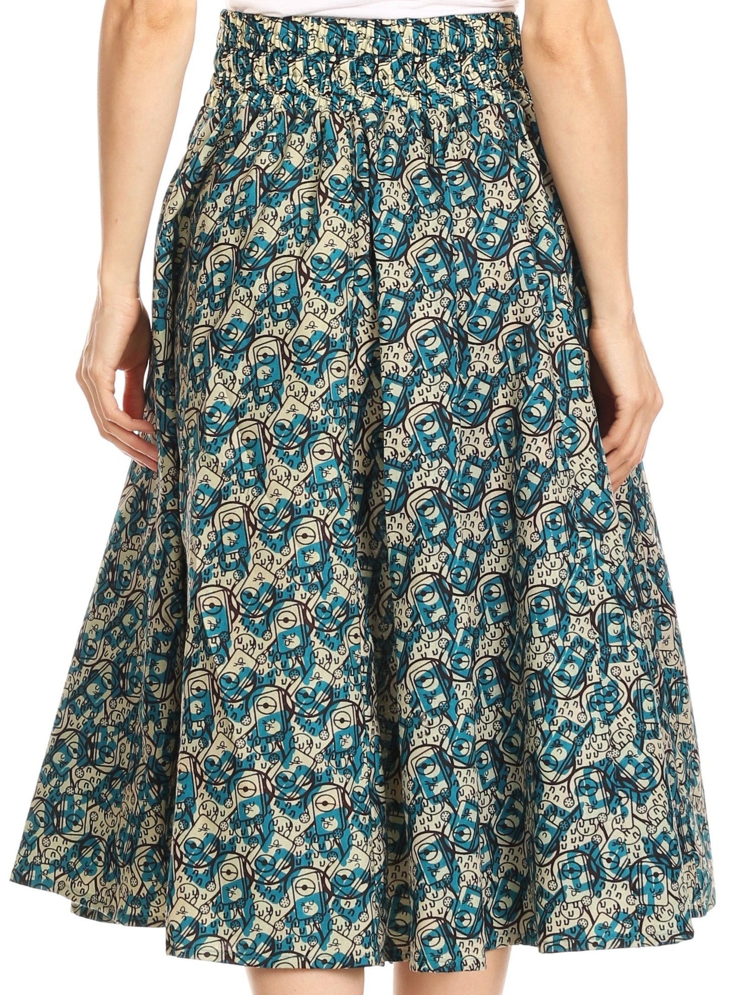 Sakkas African Dutch Ankara Wax Print Full Circle Skirt - Concordia Style Boutique