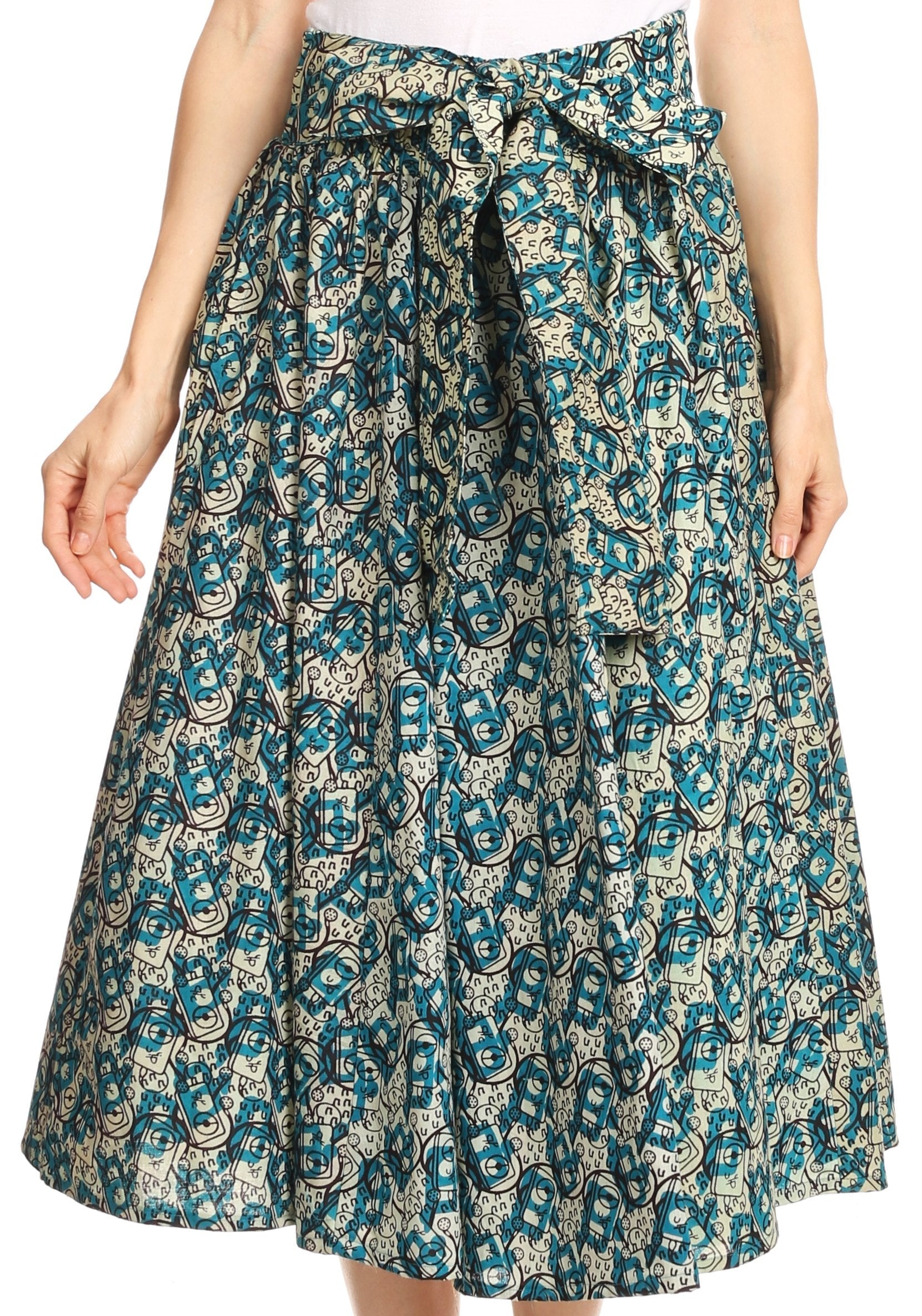 Sakkas African Dutch Ankara Wax Print Full Circle Skirt - Concordia Style Boutique