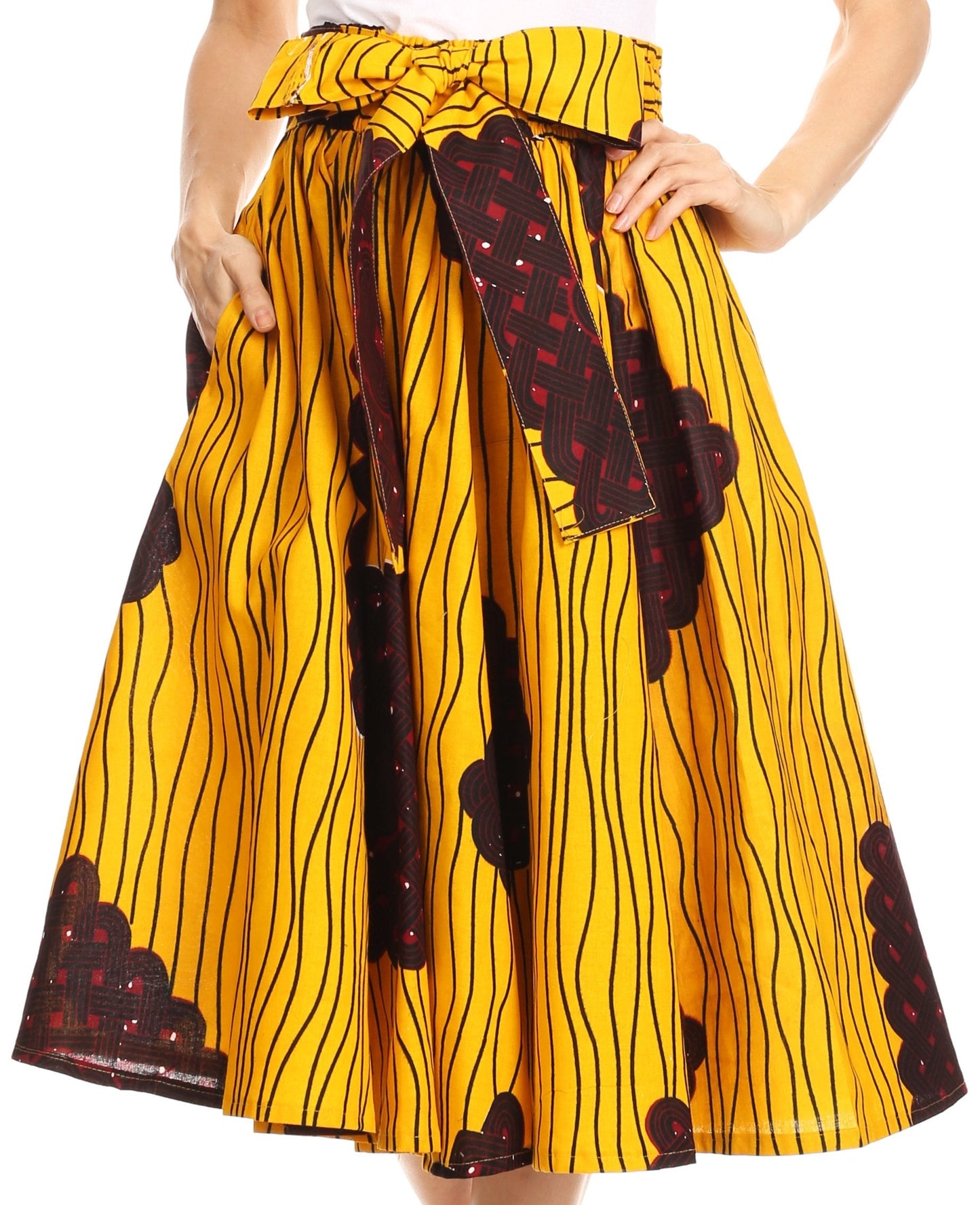 Sakkas African Dutch Ankara Wax Print Full Circle Skirt - Concordia Style Boutique