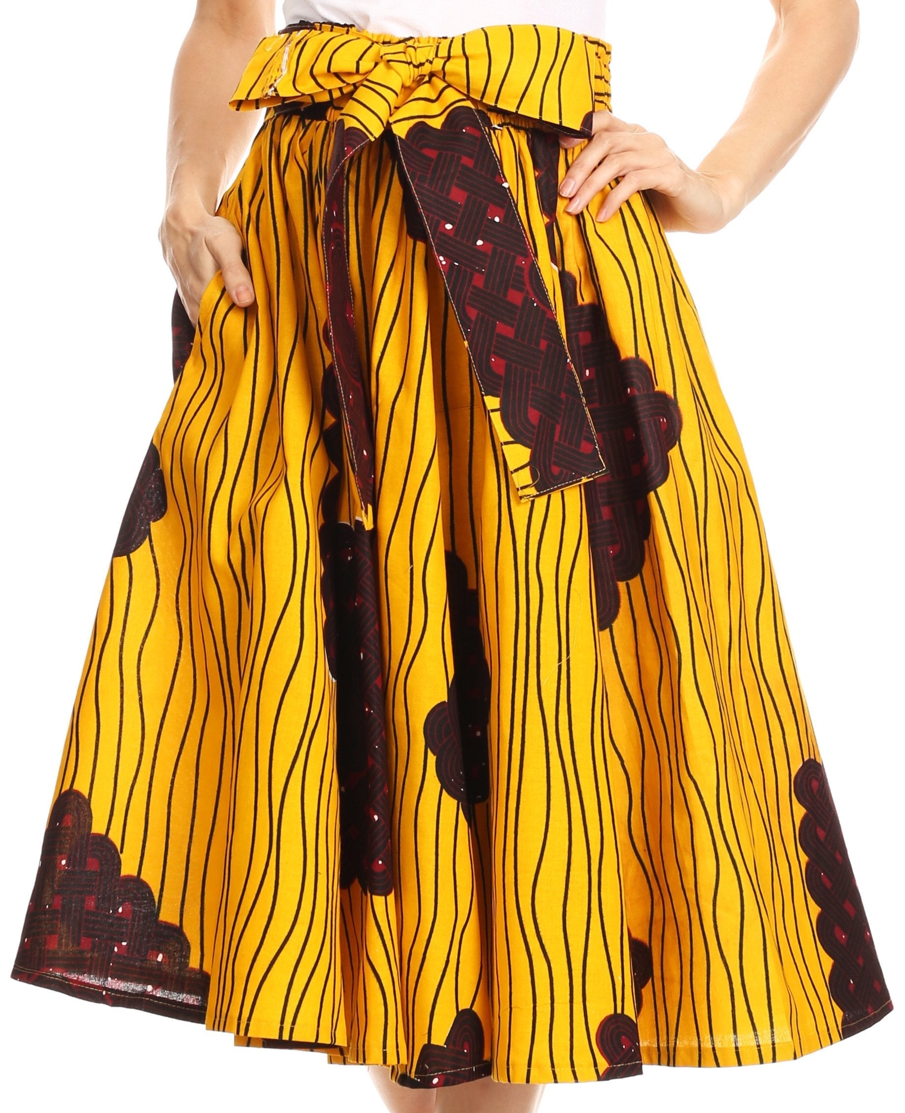 Sakkas African Dutch Ankara Wax Print Full Circle Skirt - Concordia Style Boutique