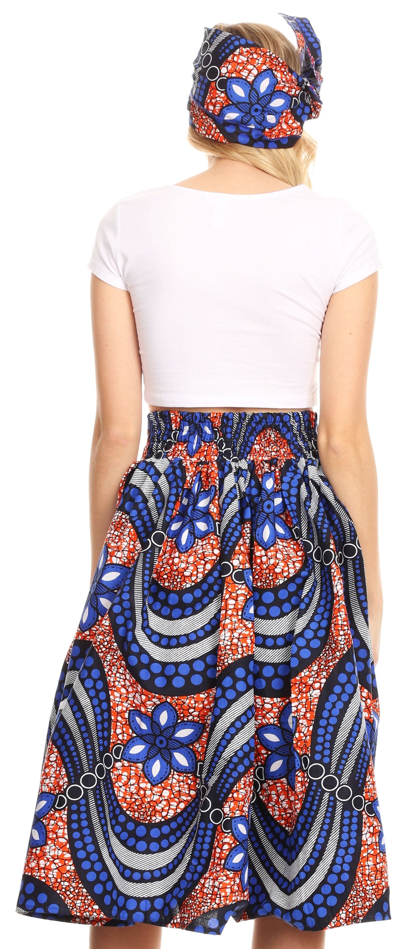 Sakkas African Dutch Ankara Wax Print Full Circle Skirt - Concordia Style Boutique