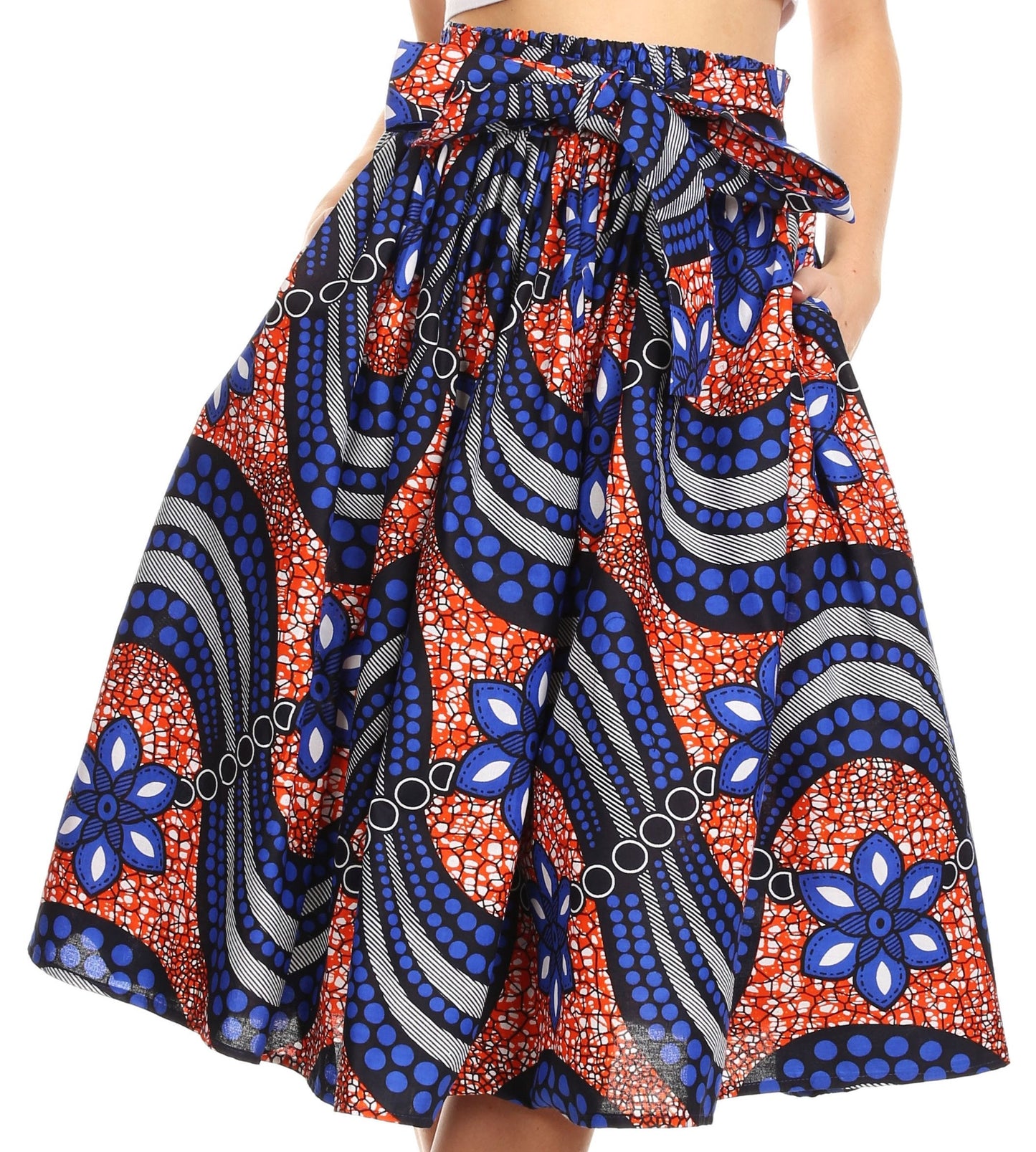 Sakkas African Dutch Ankara Wax Print Full Circle Skirt - Concordia Style Boutique