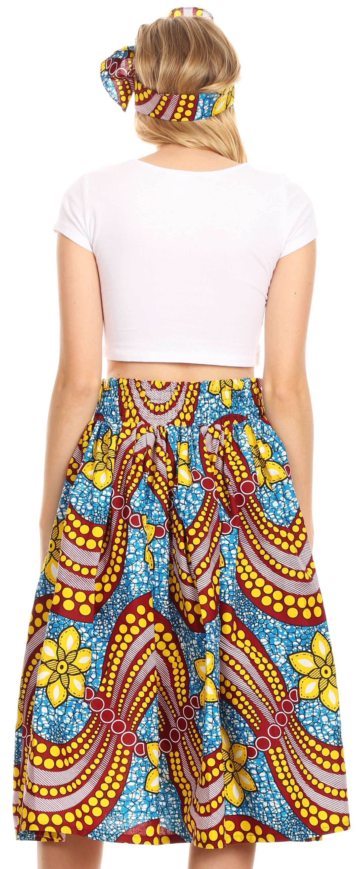 Sakkas African Dutch Ankara Wax Print Full Circle Skirt - Concordia Style Boutique